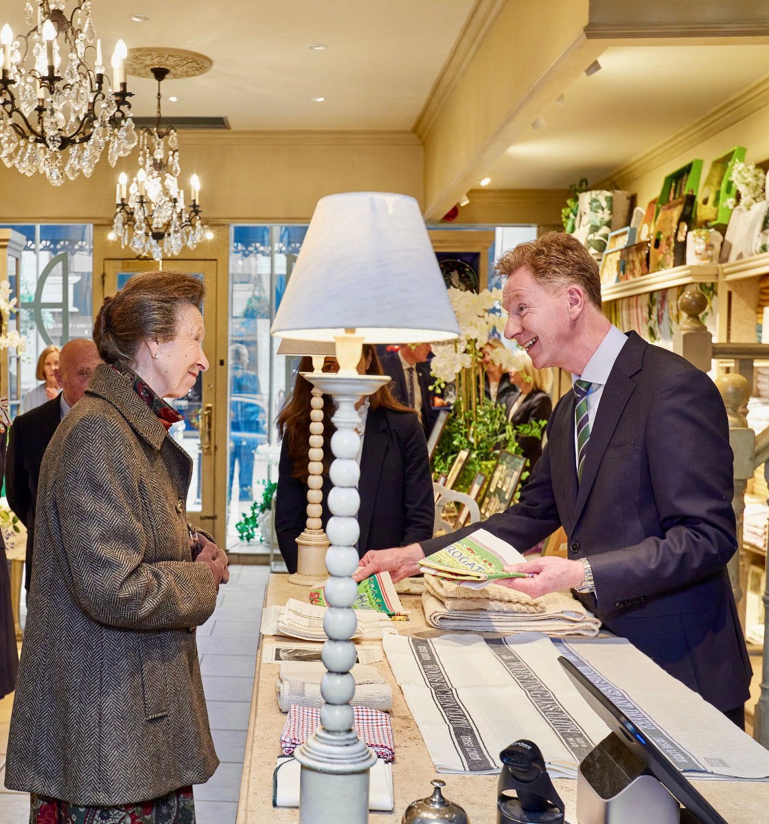 Her Royal Highness The Princess Royal visited Woods Fine Linens