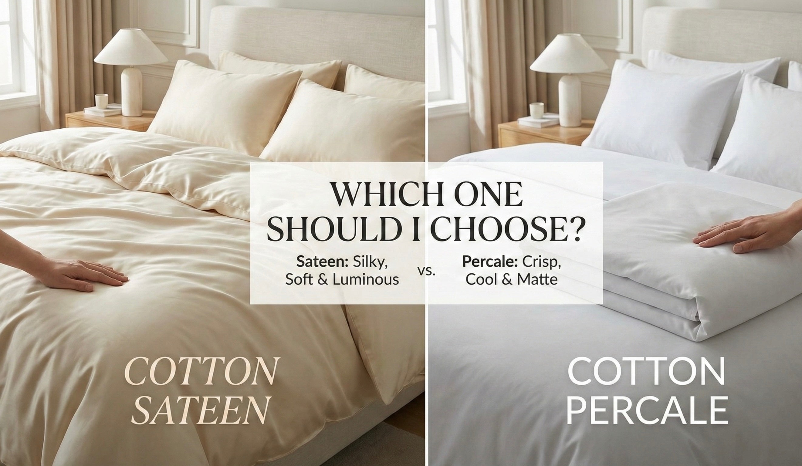 Which One Should I Choose, Cotton Sateen or Cotton Percale Bed Linen?