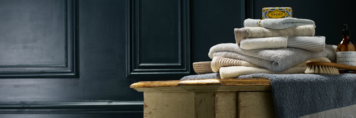 Powder Linen & Cotton Honeycomb Waffle Towel