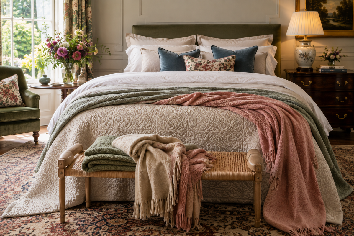 How to Layer a Bedspread with Duvets and Blankets, A Seasonal Guide