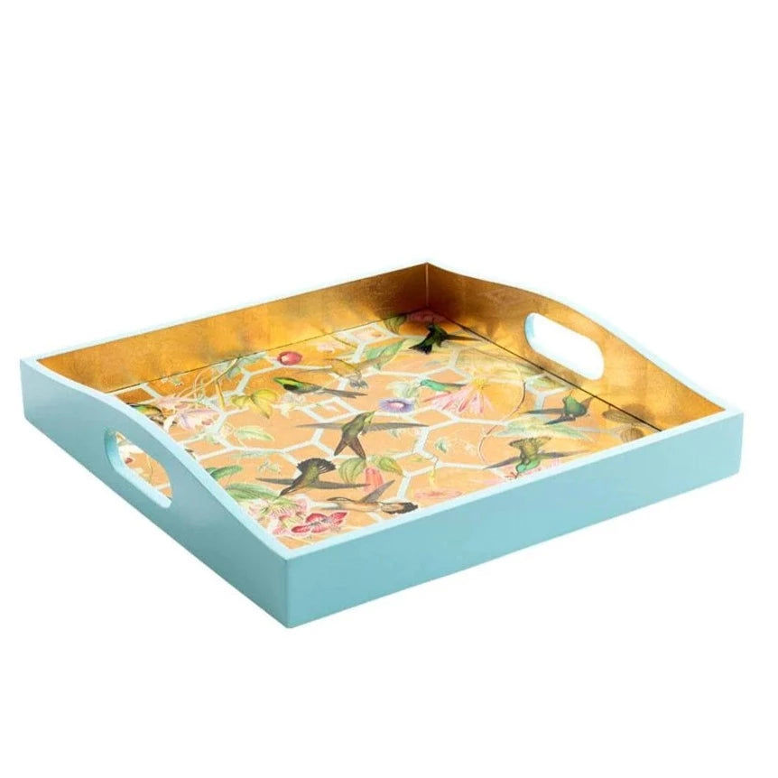 Bandejas doradas de colibrí