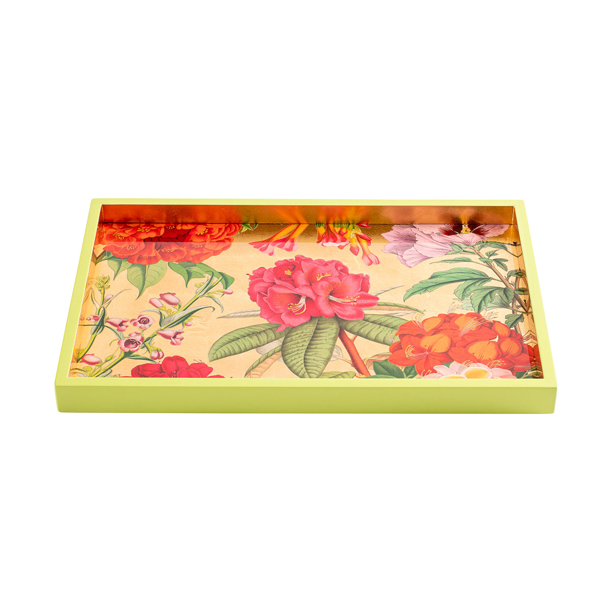 Jefferson's Garden Study Gold Lacquer Trays