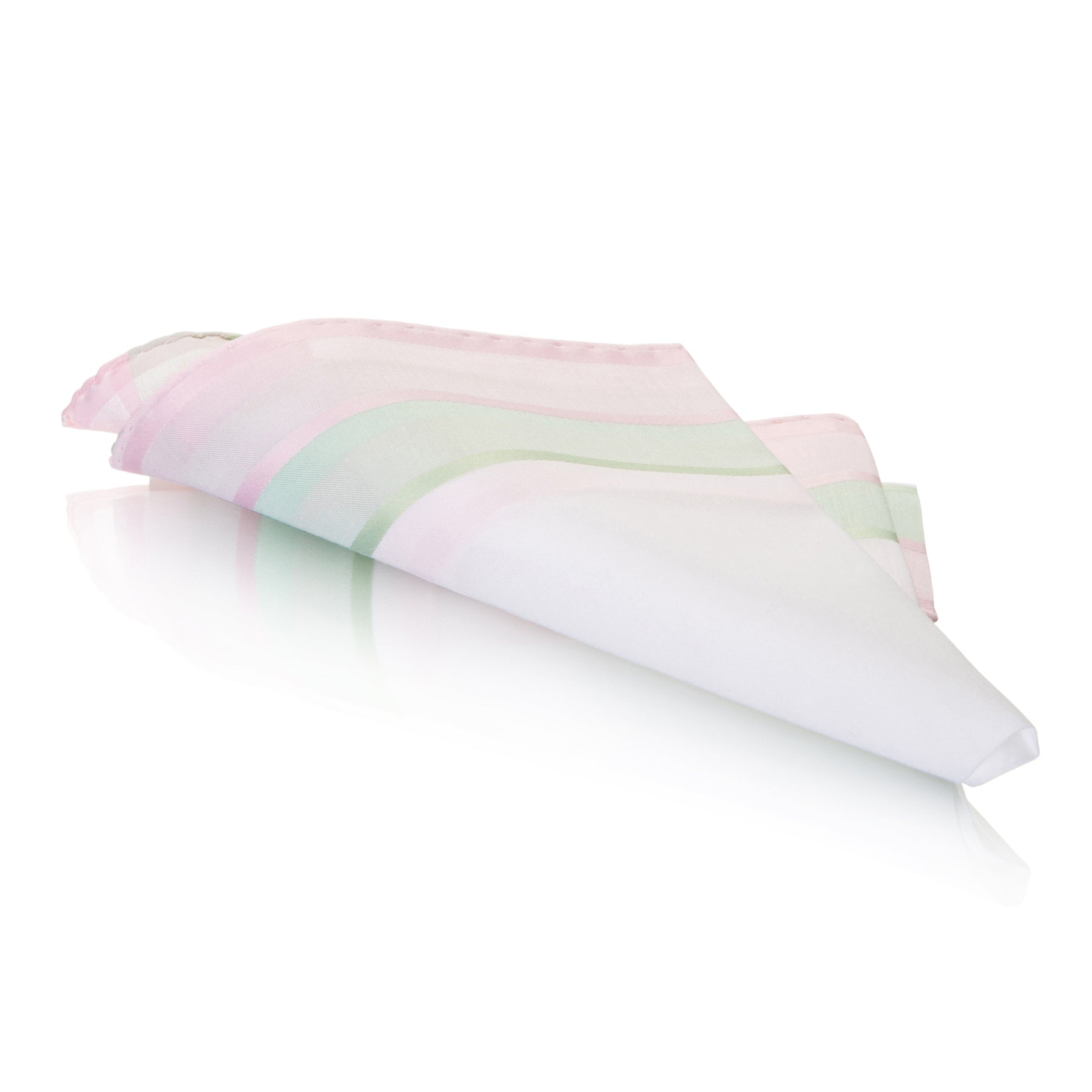 Lehner Swiss Cotton Ladies Handkerchief - Multi Colour Border