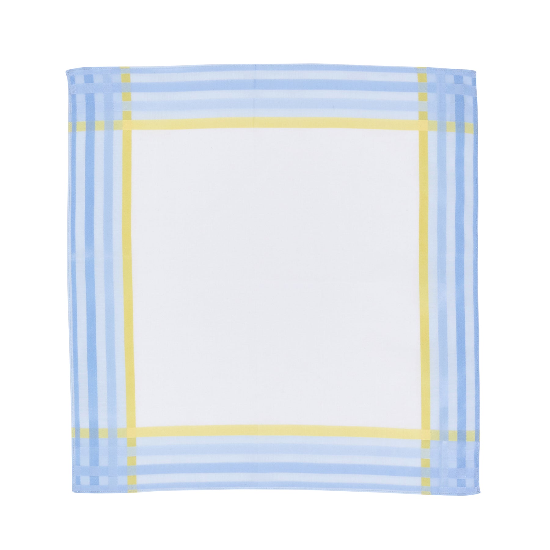 Lehner Ladies Swiss Cotton Handkerchief - Triple Stripe Border
