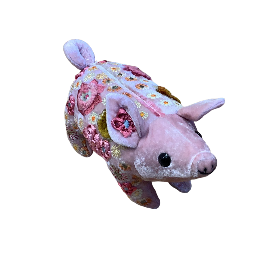 Beauté Porcinet Animaux en soie et velours brodés à la main