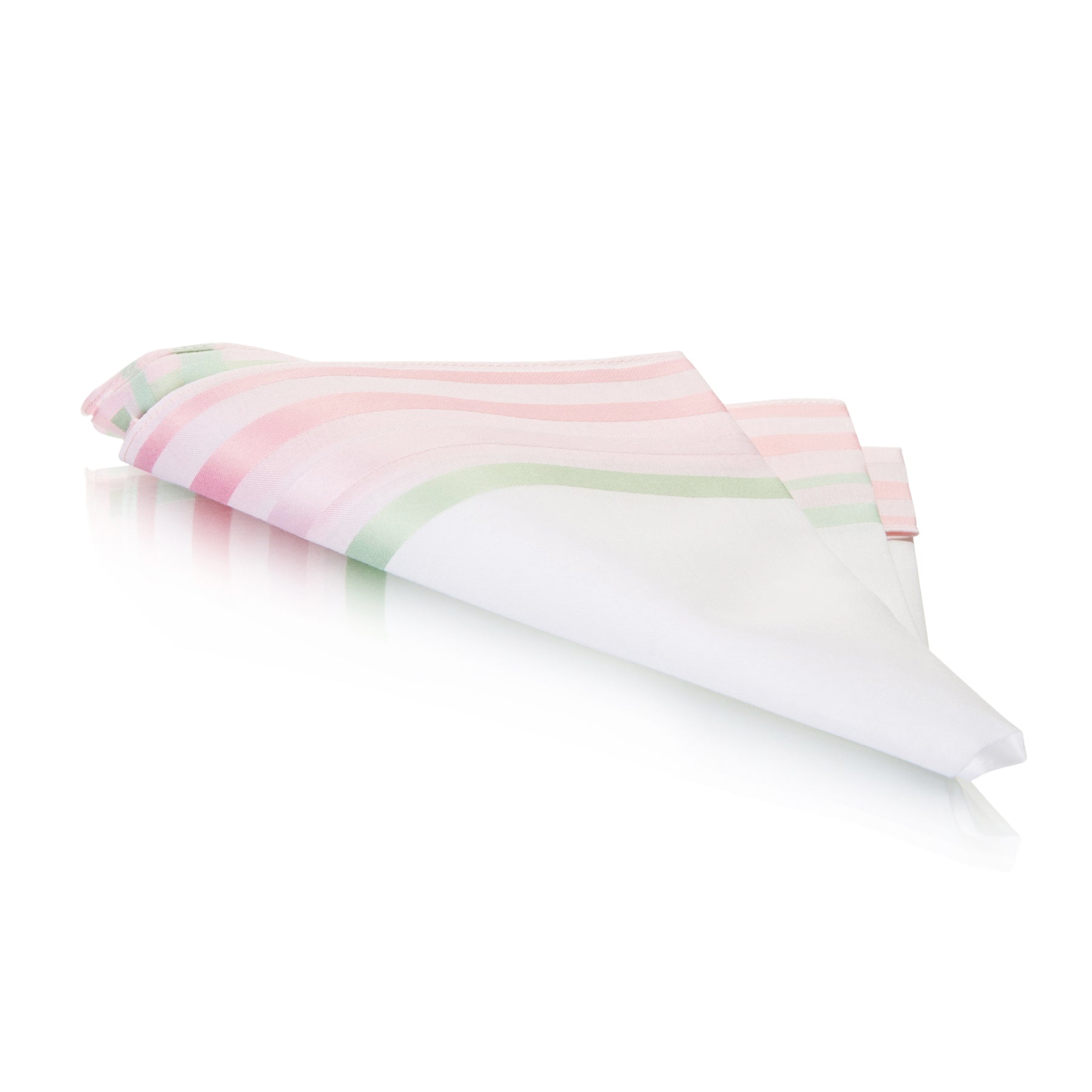 Lehner Ladies Swiss Cotton Handkerchief - Triple Stripe Border