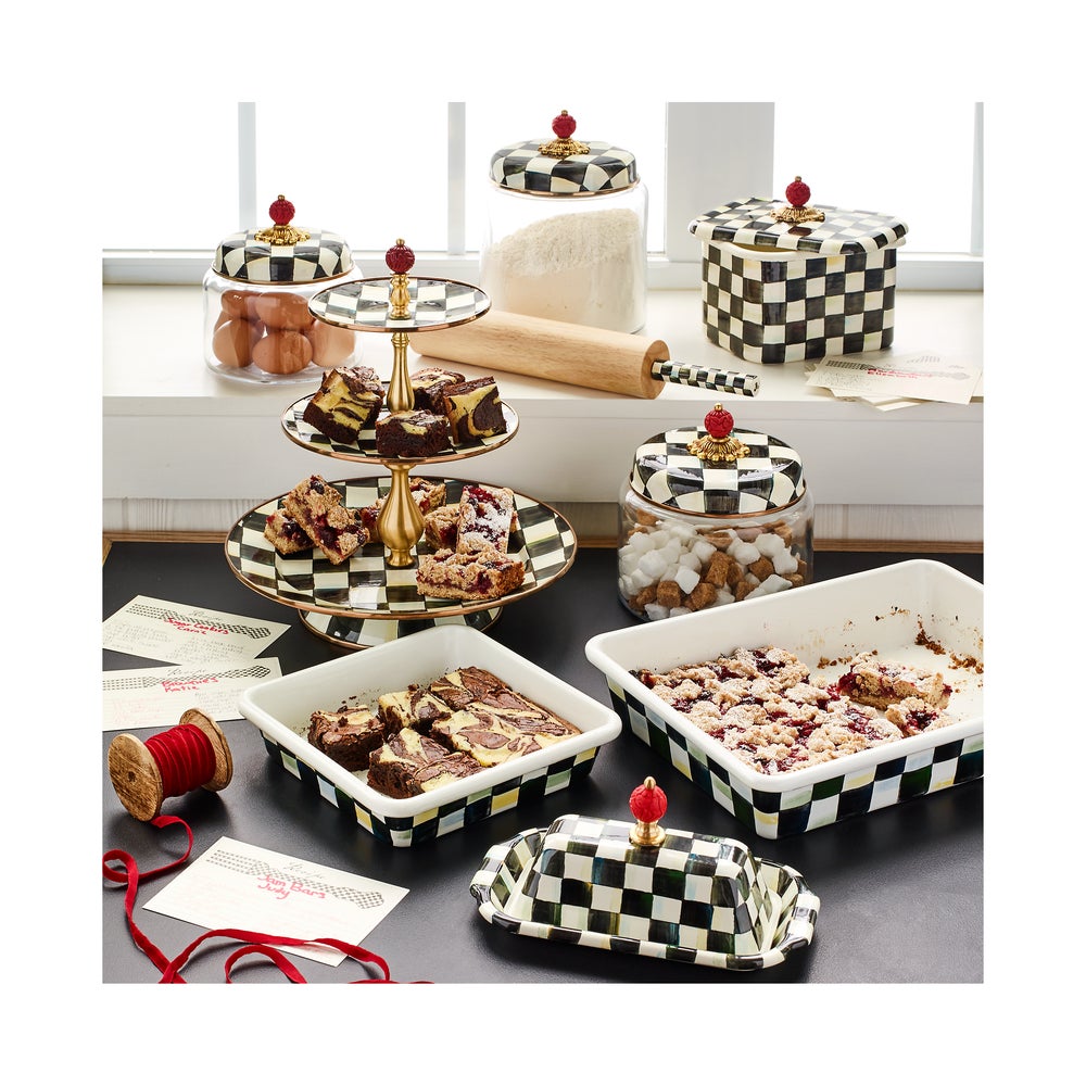 MacKenzie-Childs Check Design Butter Dish