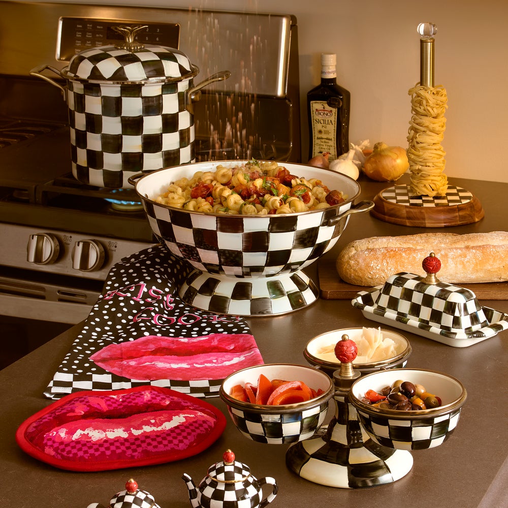 MacKenzie-Childs Check Design Butter Dish