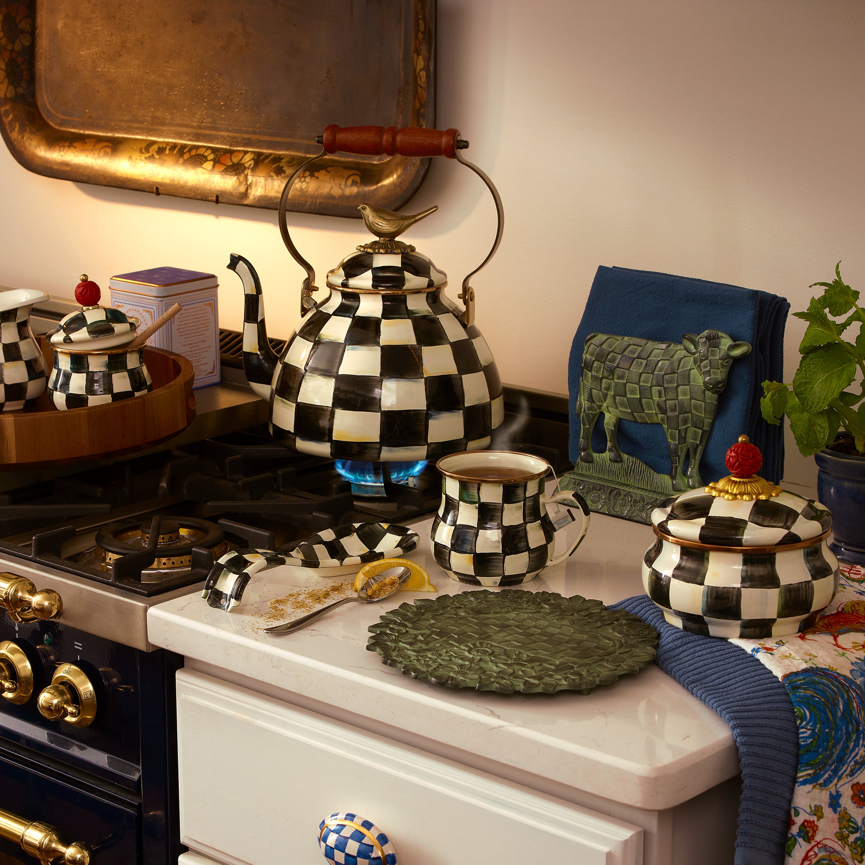 MacKenzie-Childs Courtly Check Storage Canisters