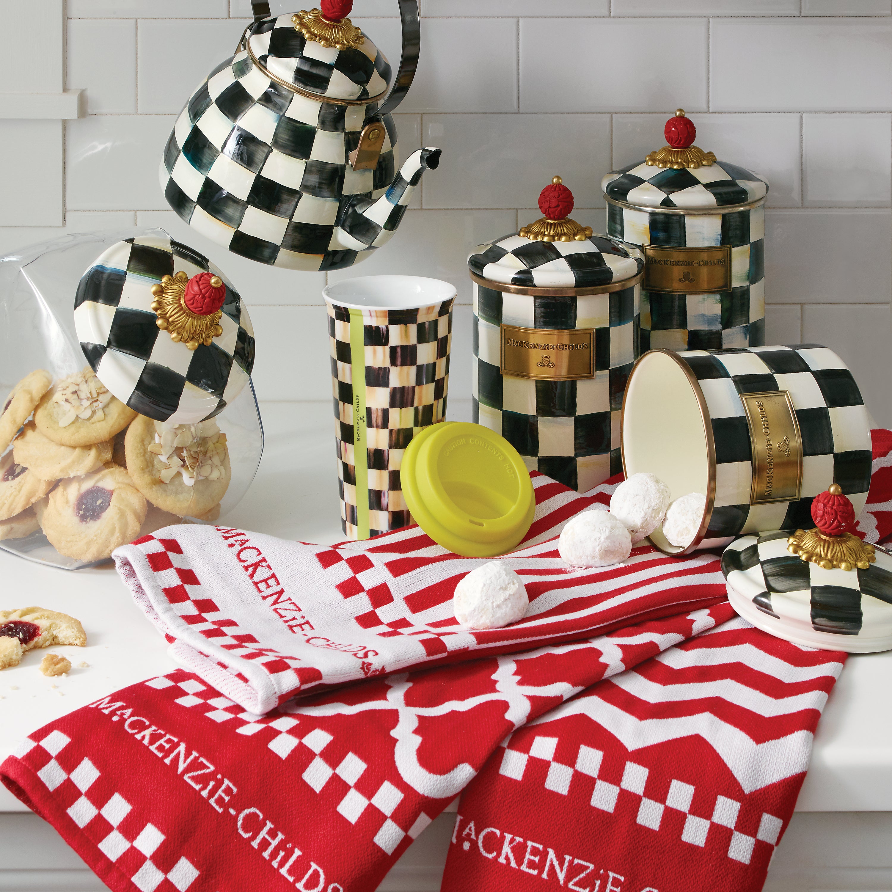 MacKenzie-Childs Courtly Check Storage Canisters