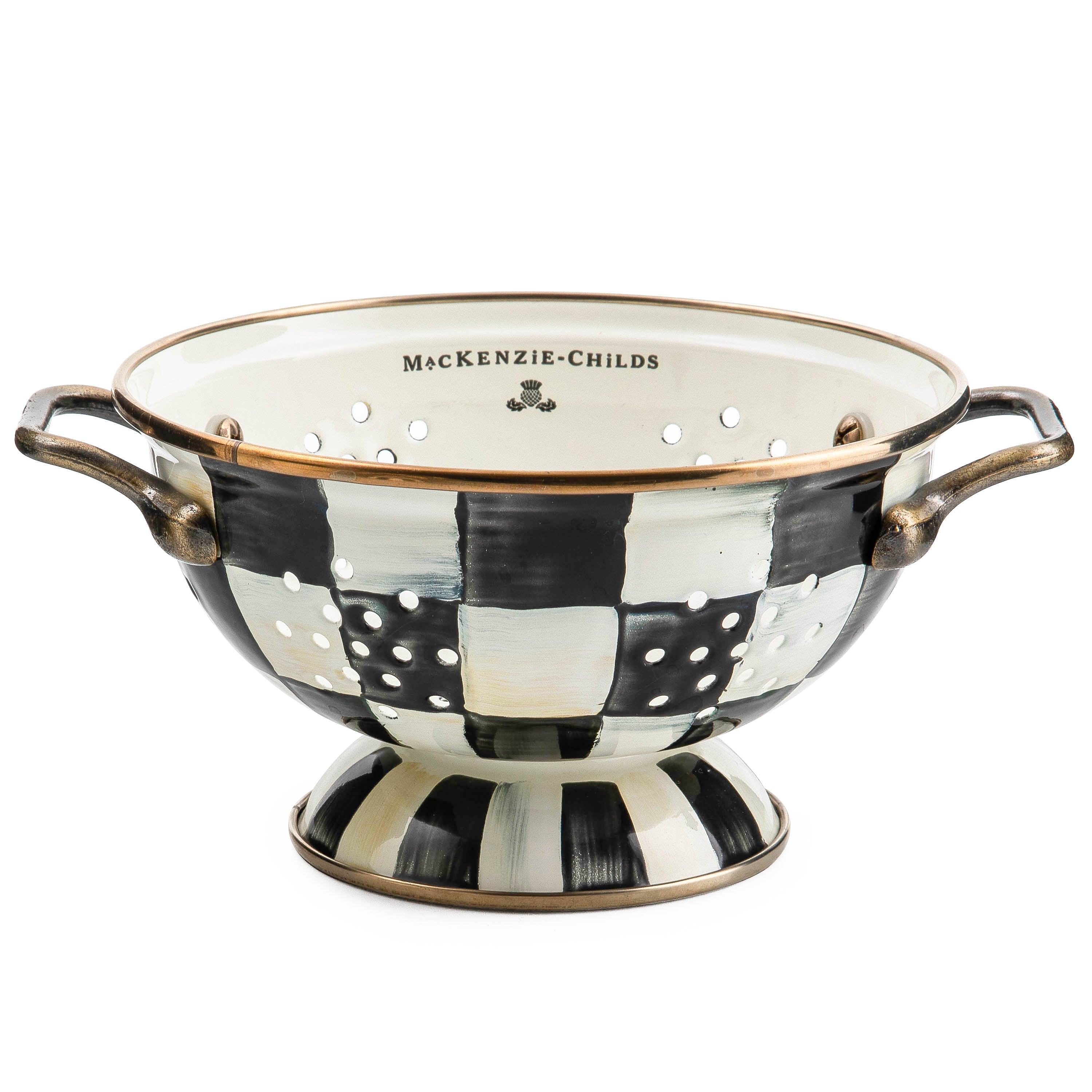 MacKenzie-Childs Check Design Colander