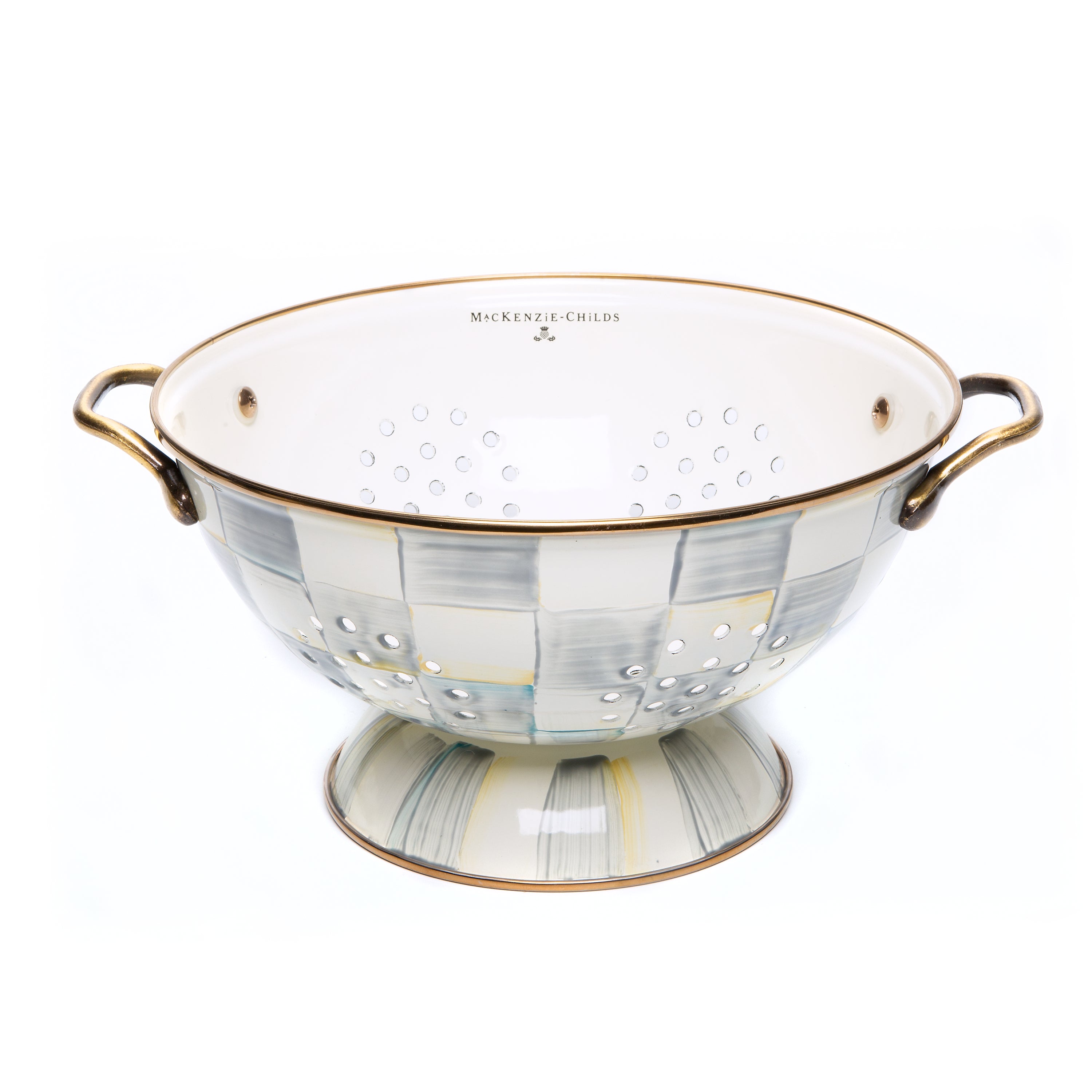 MacKenzie-Childs Check Design Colander