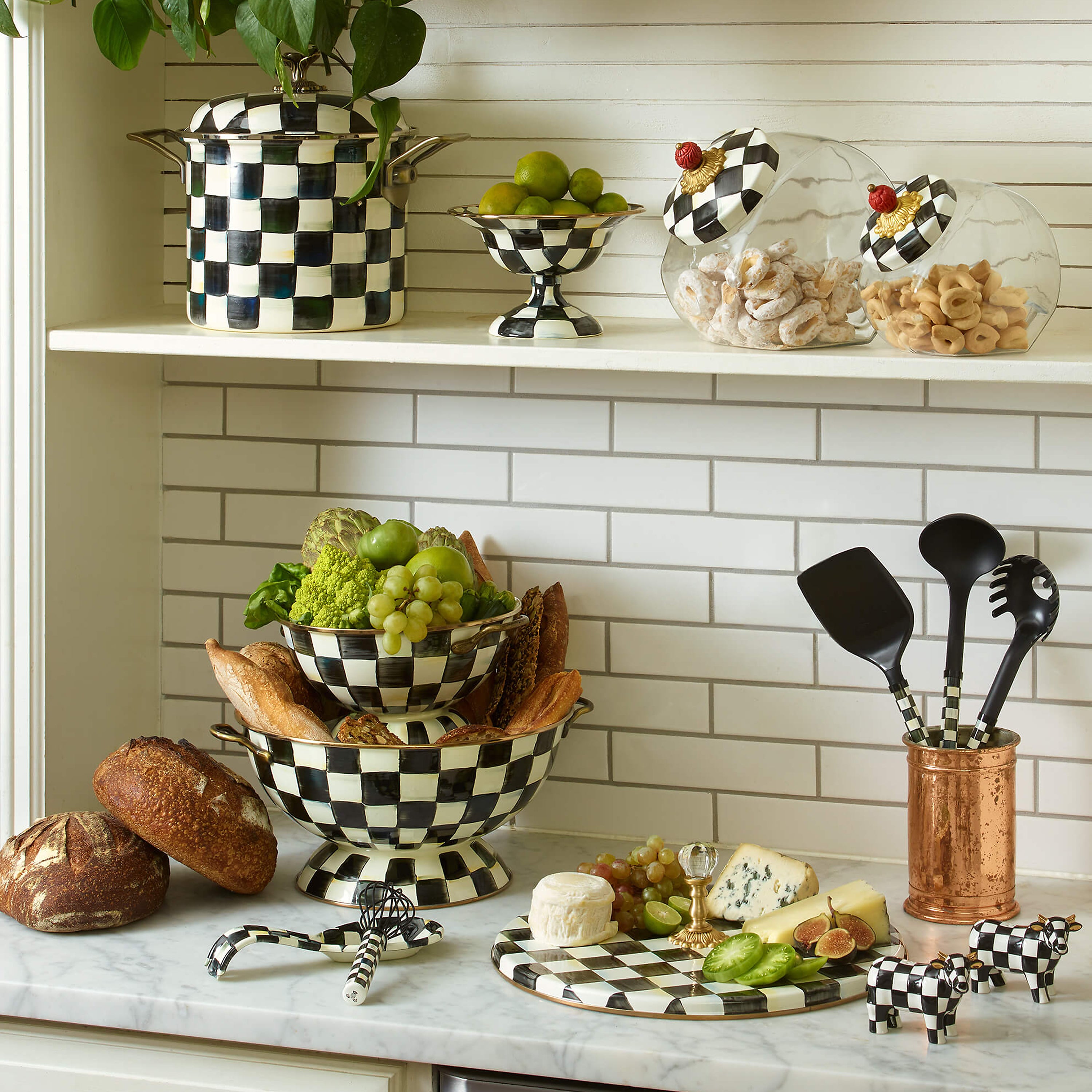 MacKenzie-Childs Courtly Check Glass Storage Jars