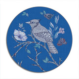 Mantel individual y posavasos con pájaros índigo