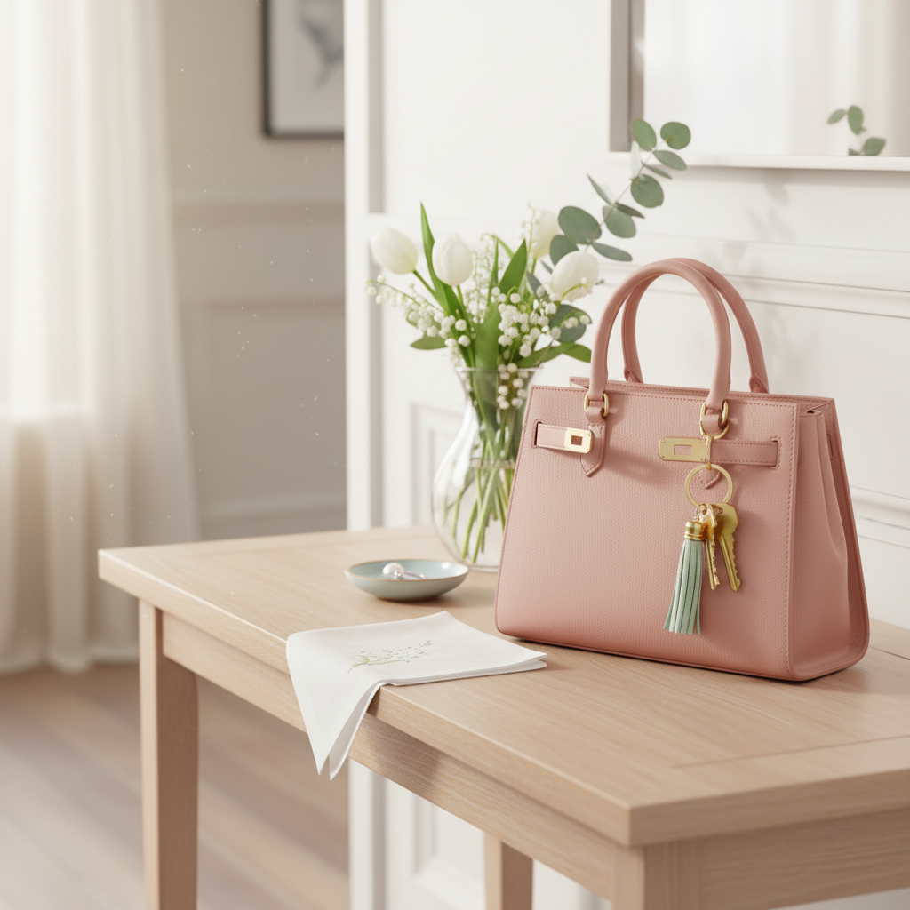 Ladies Cotton Handkerchiefs - White Embroidered Lily of the Valley Design