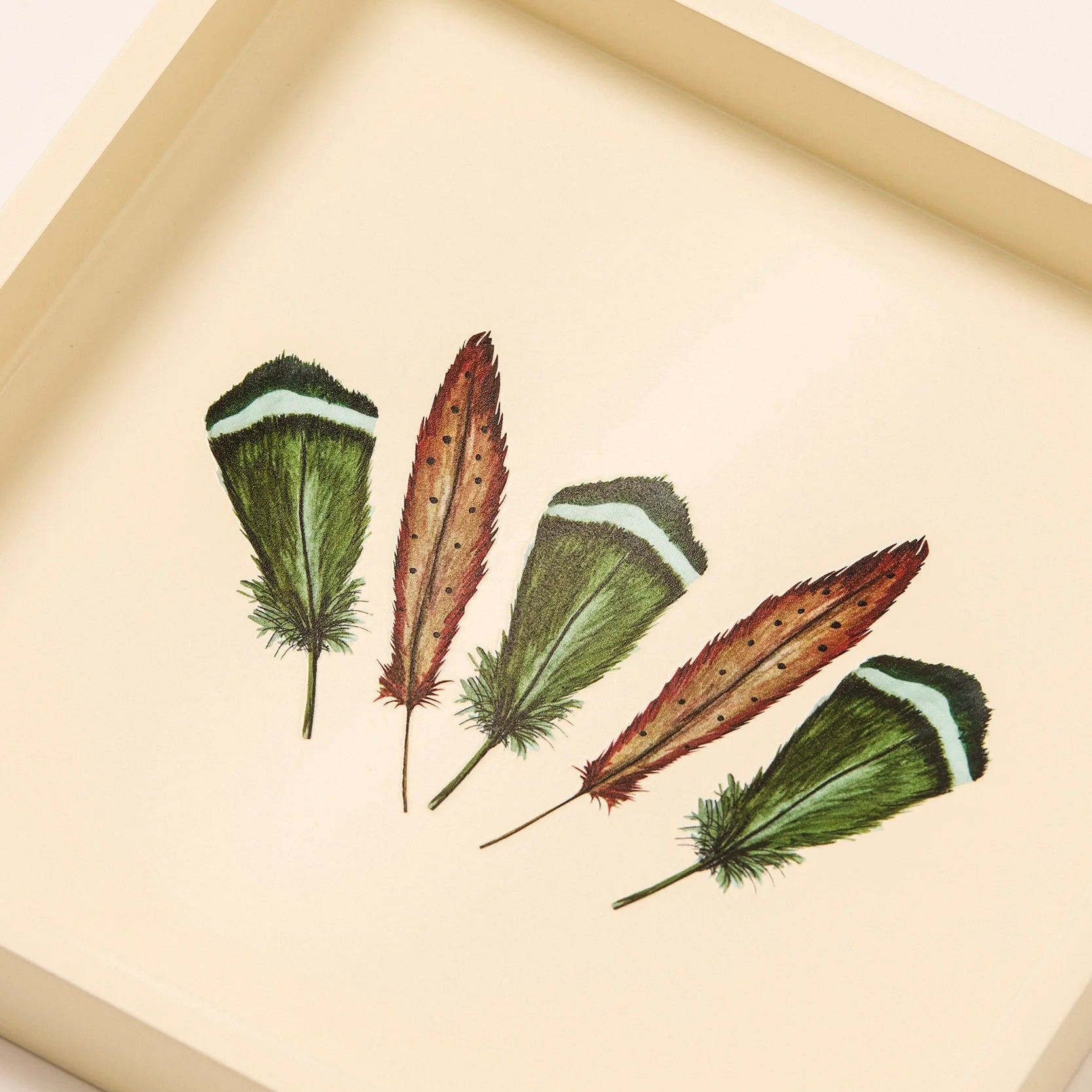 Feather Design Lacquer Tray