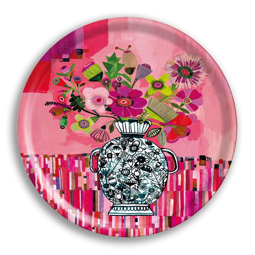 Crimson Blush Round Tray