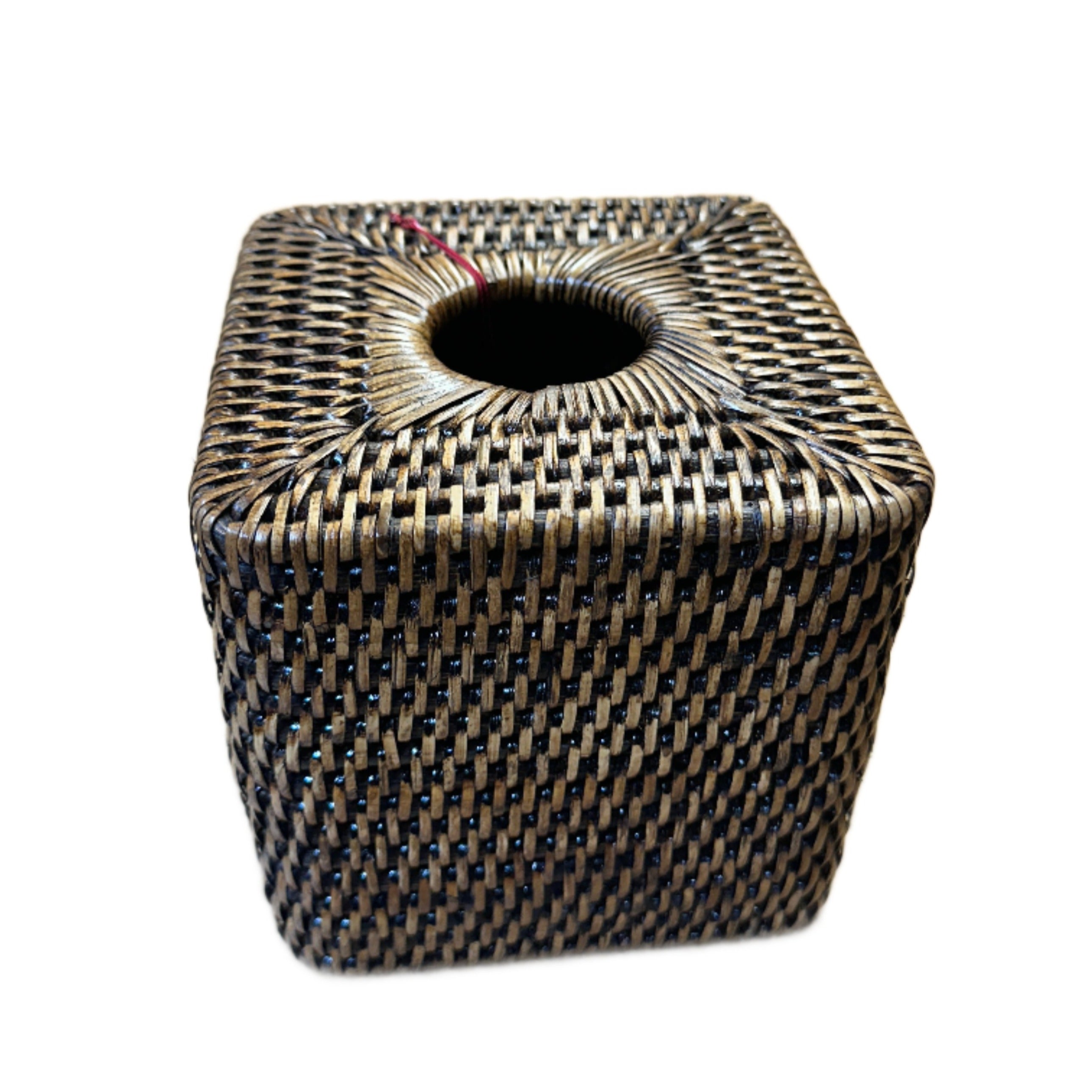 Rattan Cube Tissue Box Cover