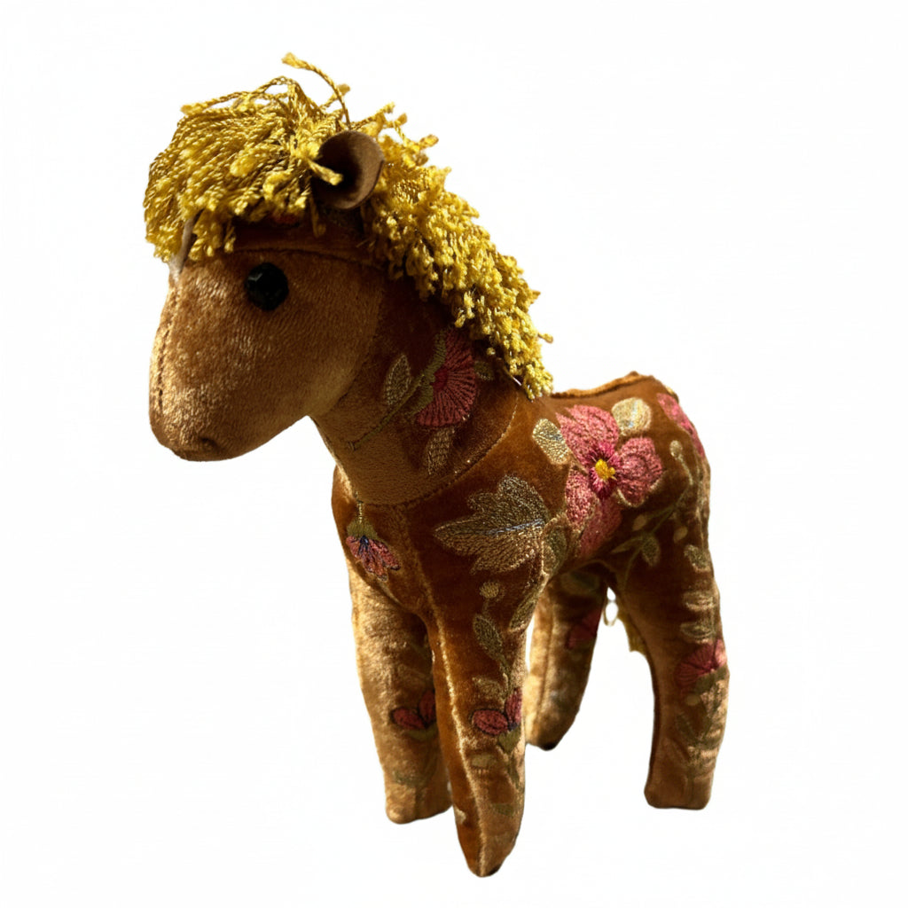 Animal en velours de soie brodé à la main Megan Horse