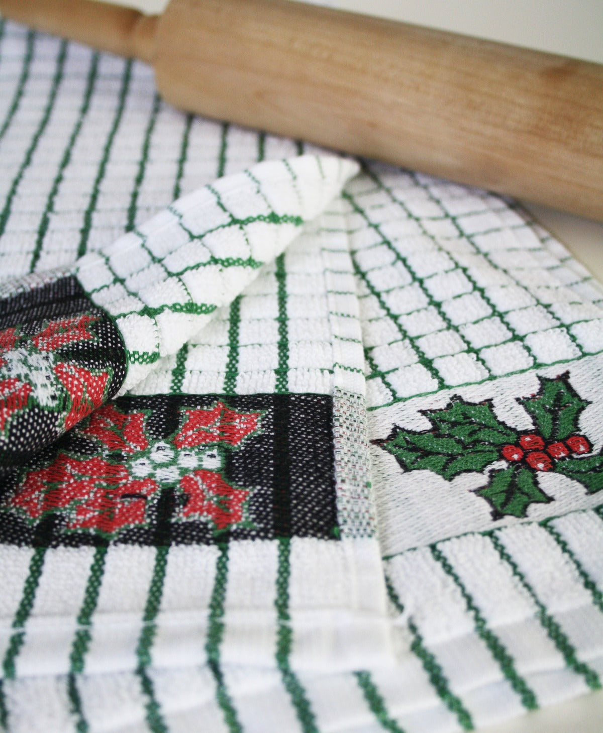 Torchon en coton éponge à motifs jacquard Holly