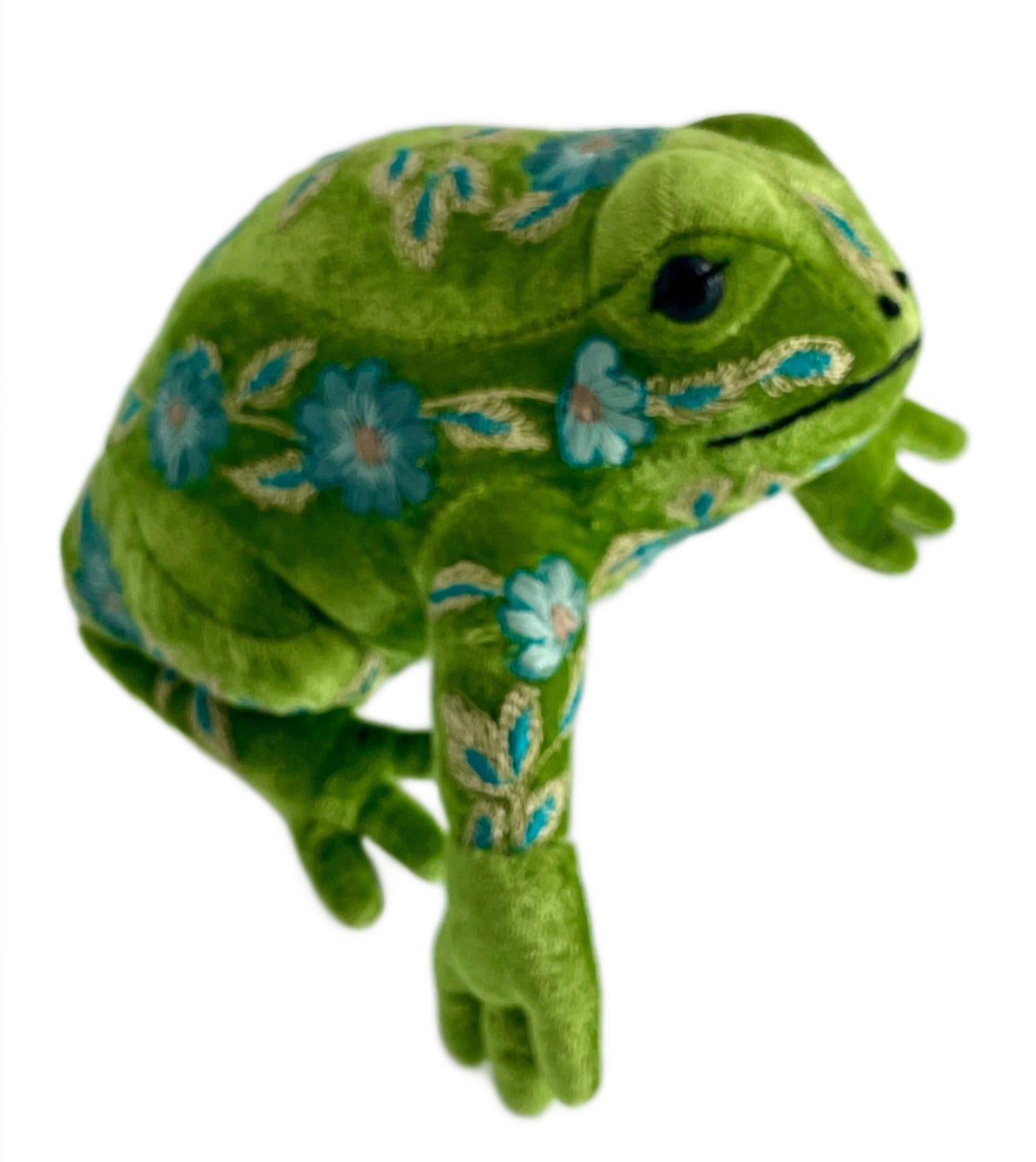 Megan Frog Hand Embroidered Silk Velvet Animal Decoration
