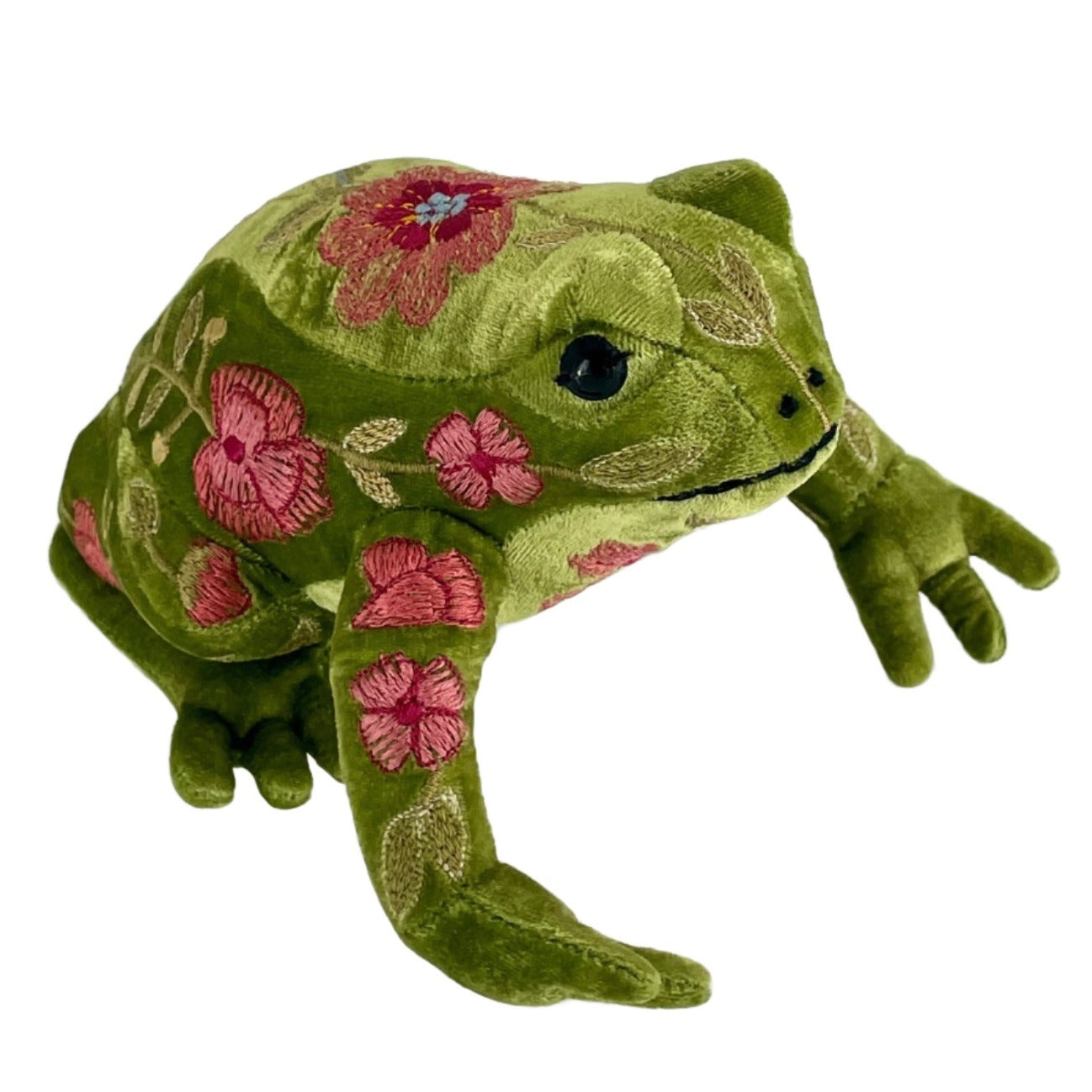 Megan Frog Hand Embroidered Silk Velvet Animal Decoration