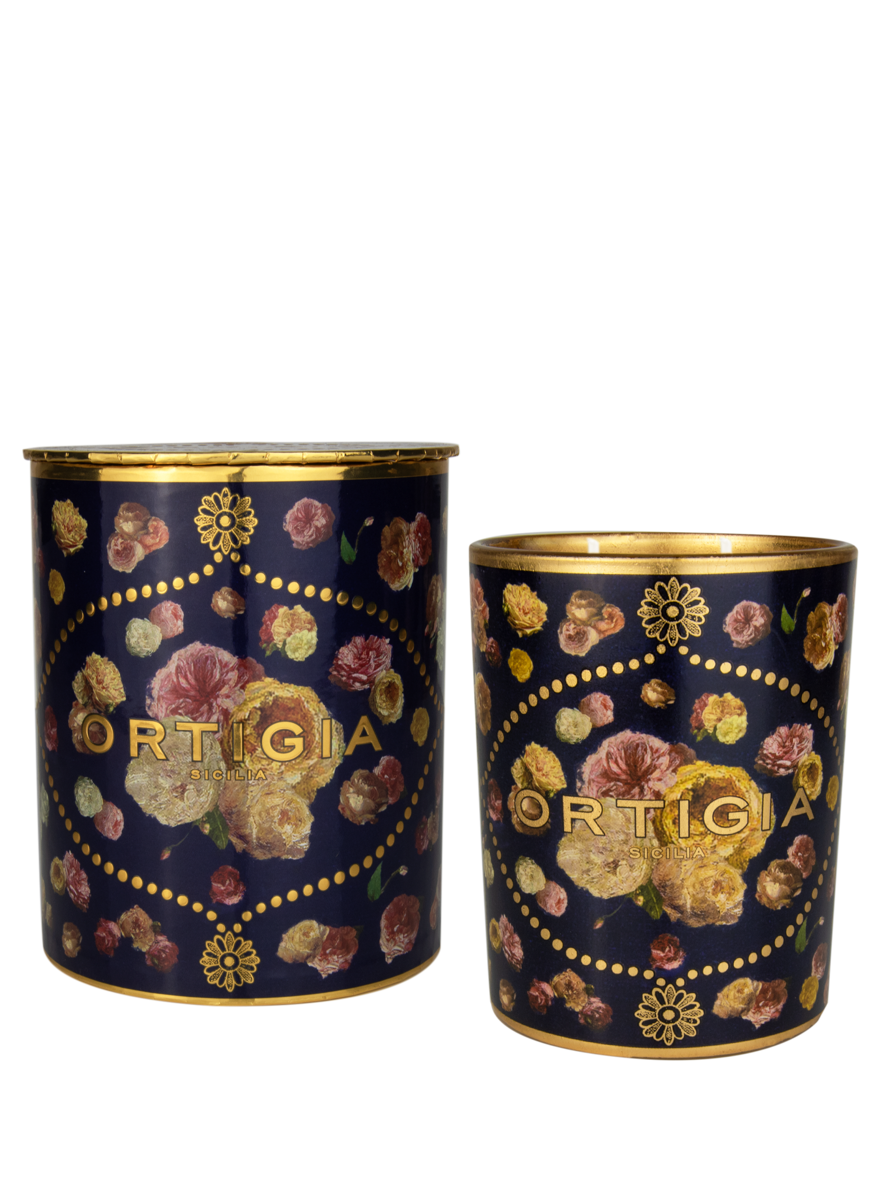 Bougie décorée Ortigia en boîte (150g)