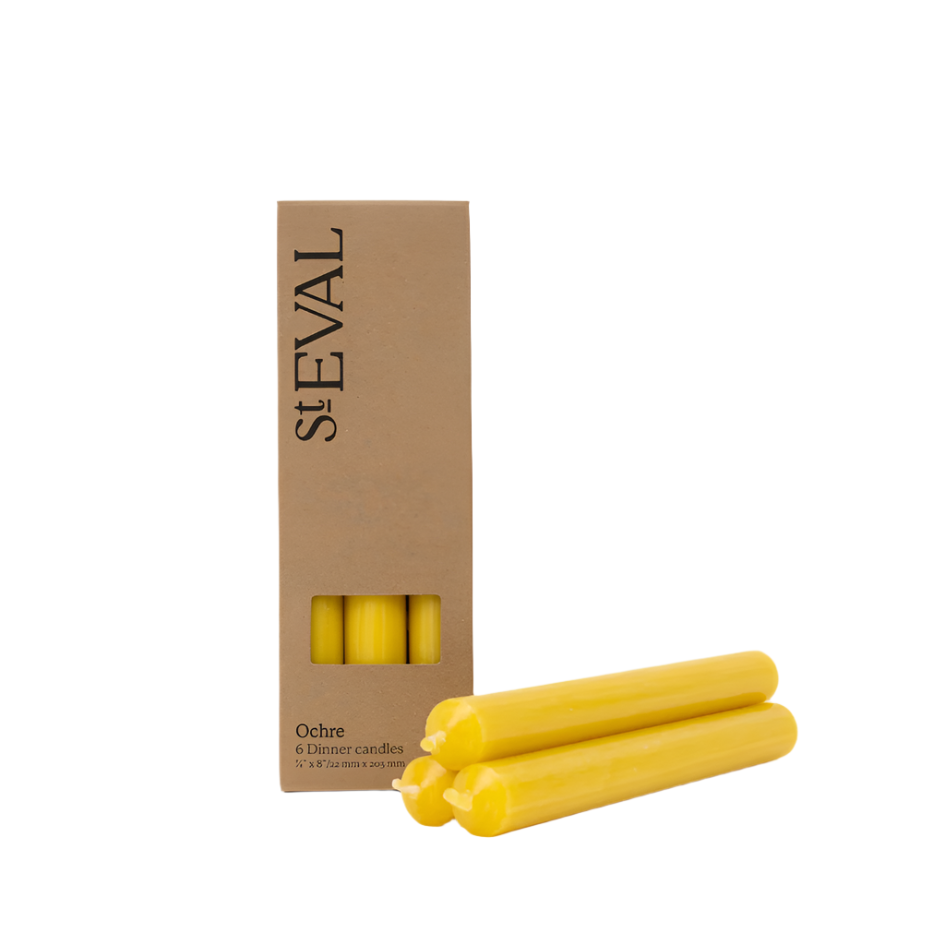 Coloured Dinner Candles Pack of Six (Unscented)