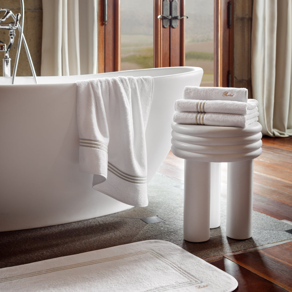 Tre Righe Bathroom Mats by Pratesi