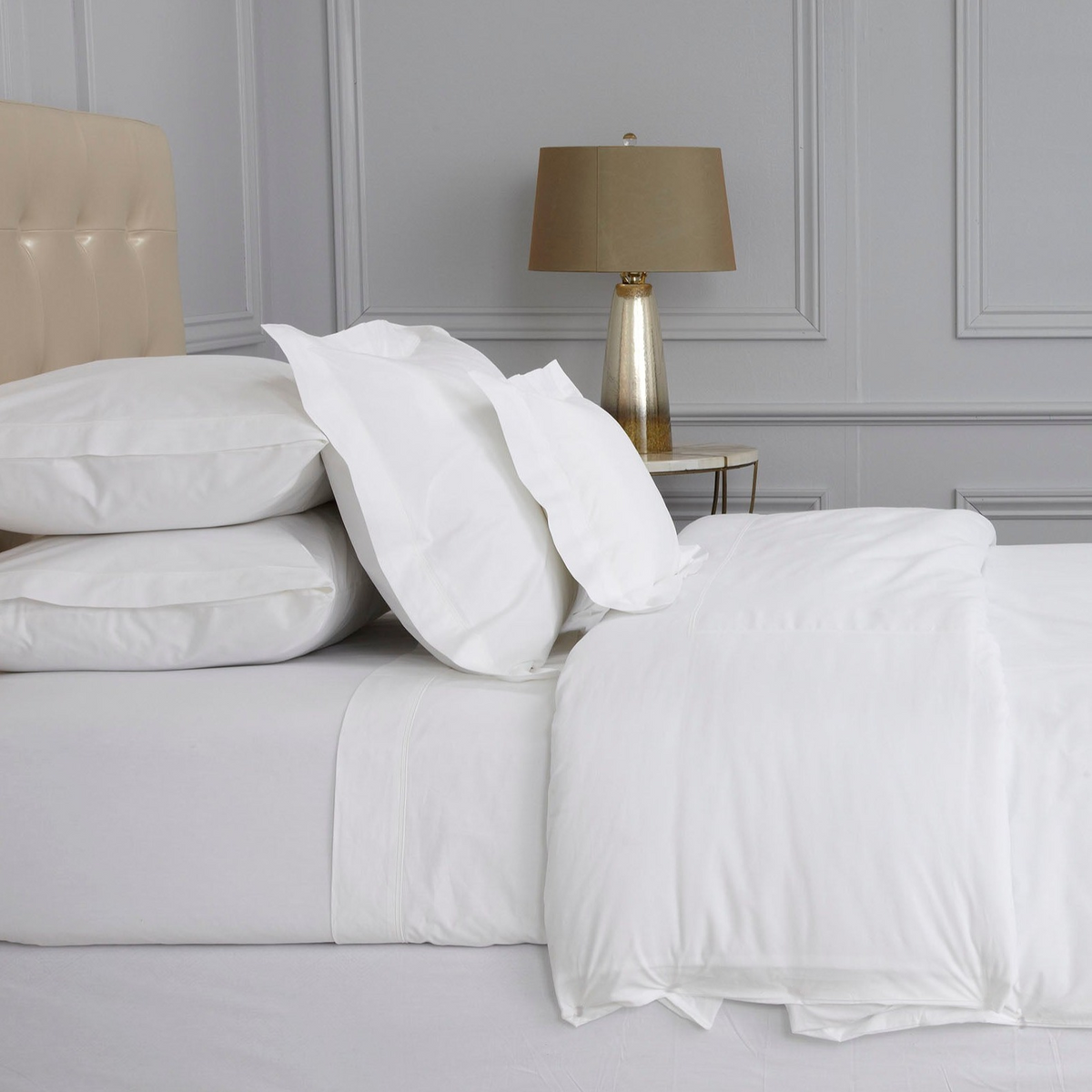 Peter Reed Extra Long 200tc Single White Egyptian Cotton Fitted Sheets