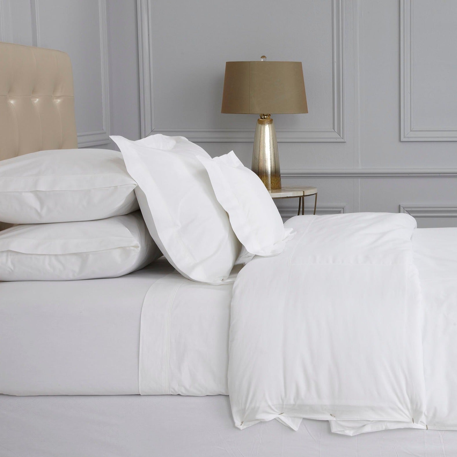 Peter Reed Extra Long 210tc Single White Egyptian Cotton Fitted Sheets