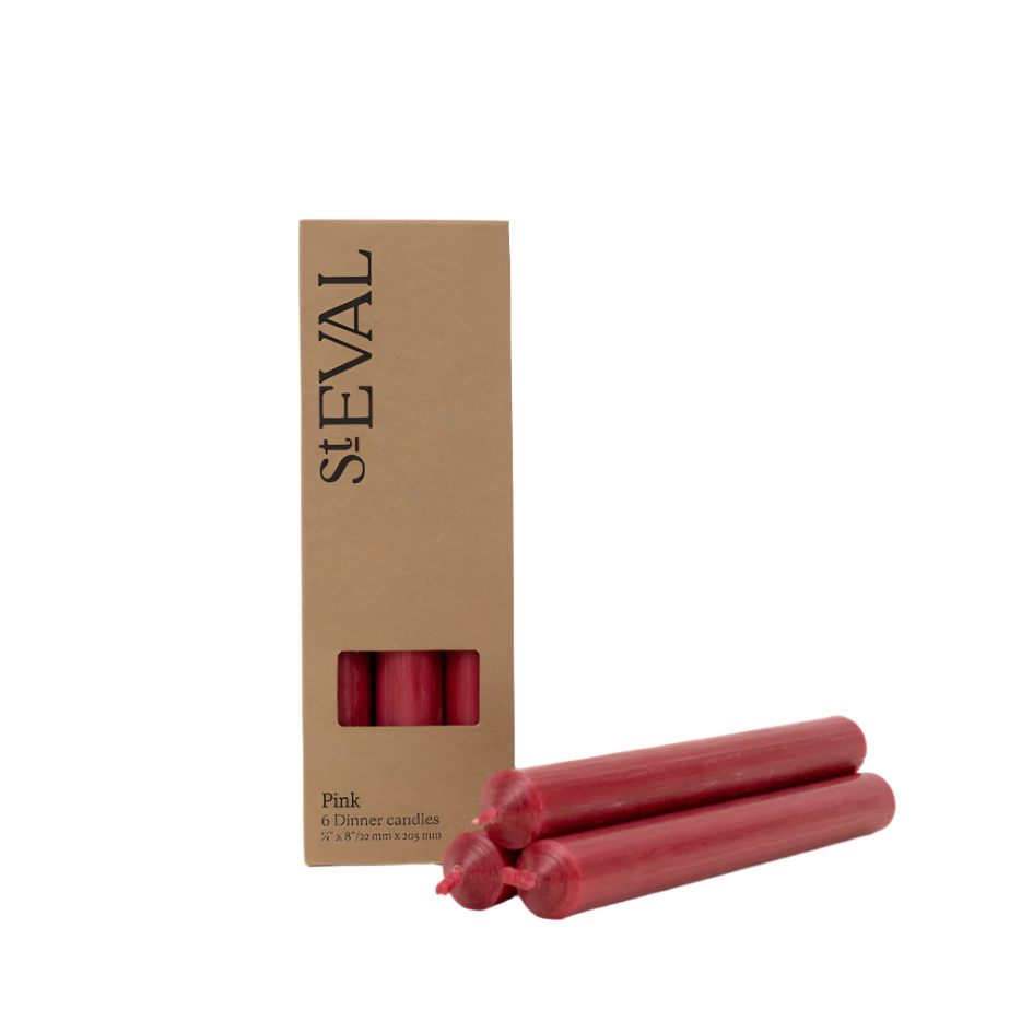 Coloured Dinner Candles Pack of Six (Unscented)