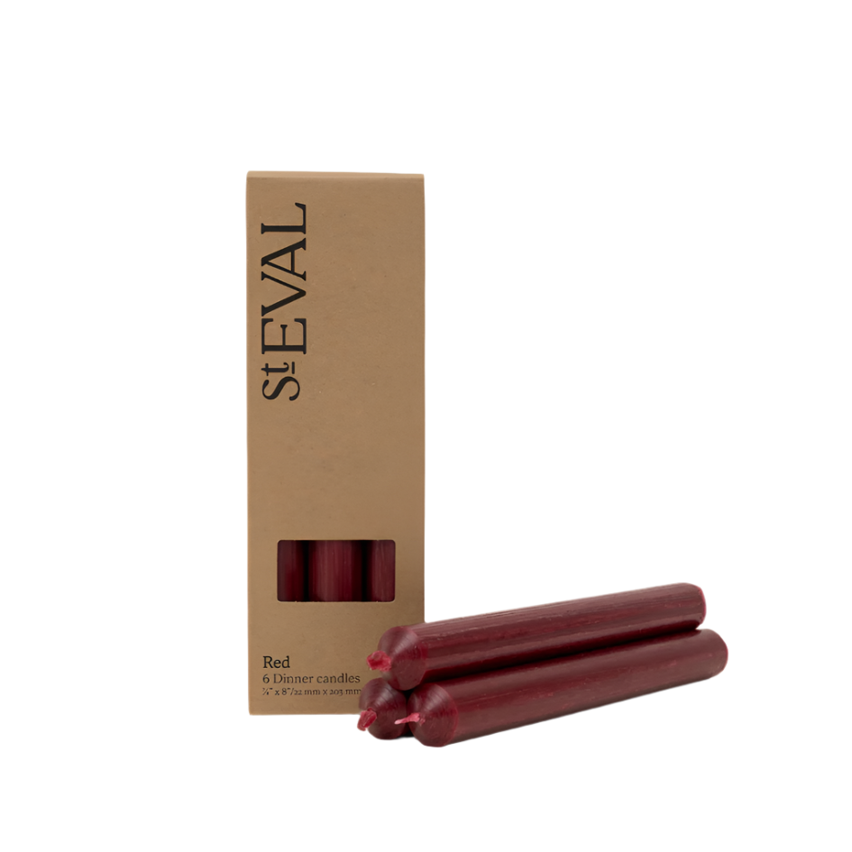 Coloured Dinner Candles Pack of Six (Unscented)