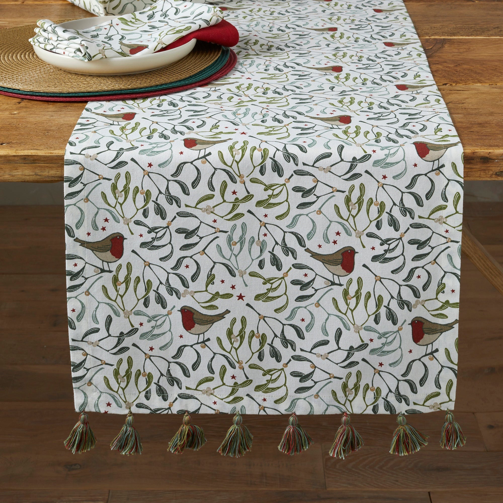 Robin & Mistletoe Cotton Table Linen