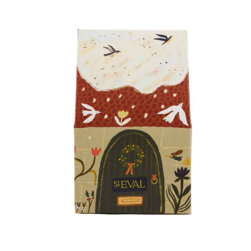 Christmas Cottage Tea Lights & Holder Set