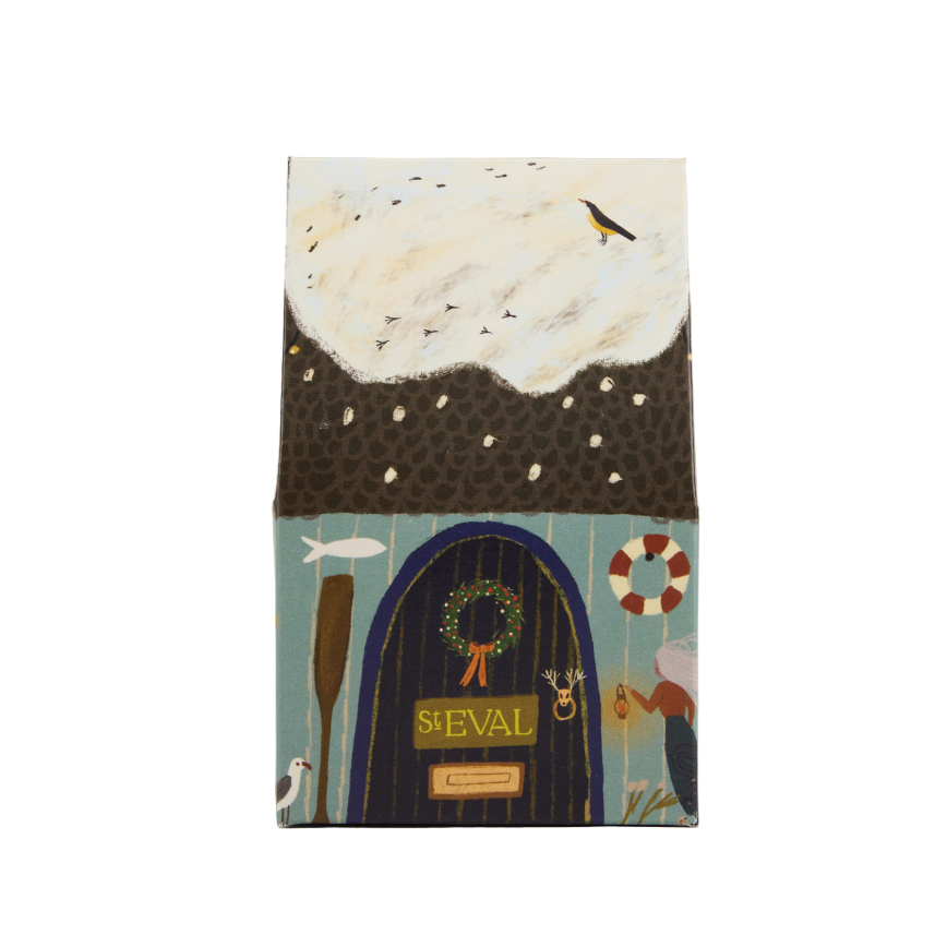 Christmas Cottage Tea Lights & Holder Set