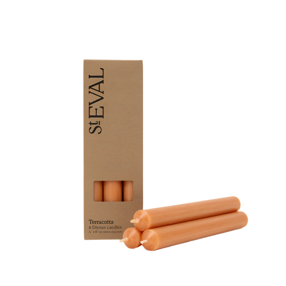 Coloured Dinner Candles Pack of Six (Unscented)