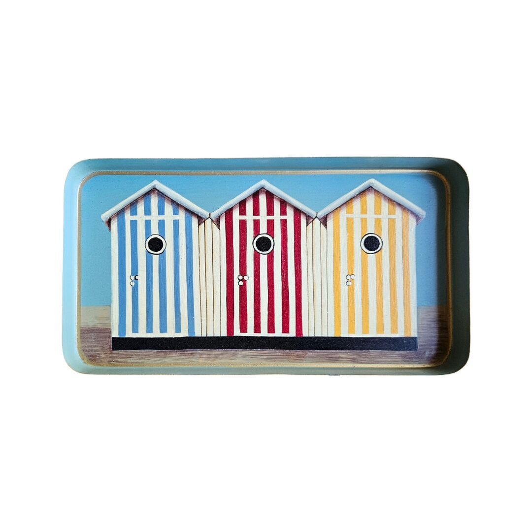 Cabins Hand Painted Iron Tray