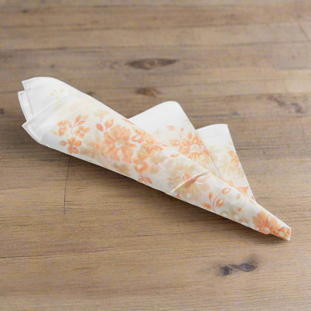 Pañuelo de algodón para mujer hecho a mano con estampado floral