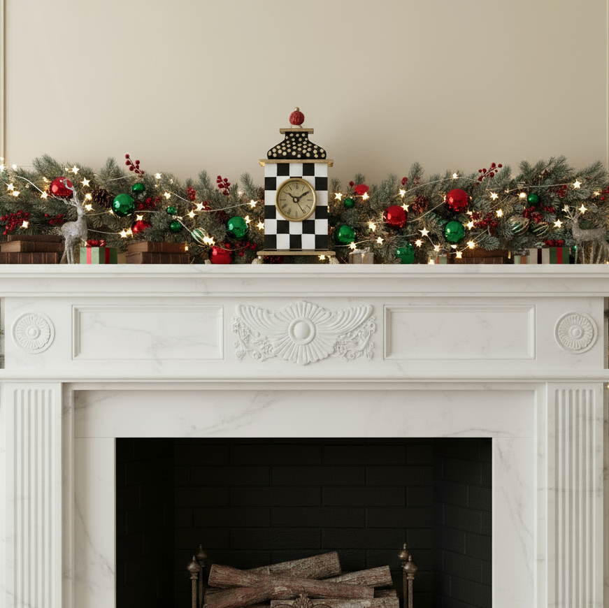 MacKenzie-Childs Courtly Check Desk Clock