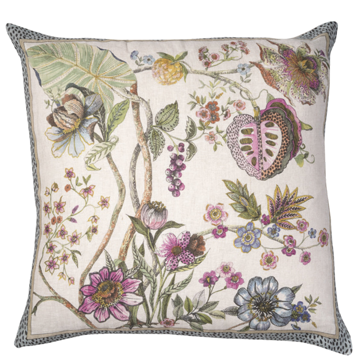 Coussins décoratifs floraux 100 % lin