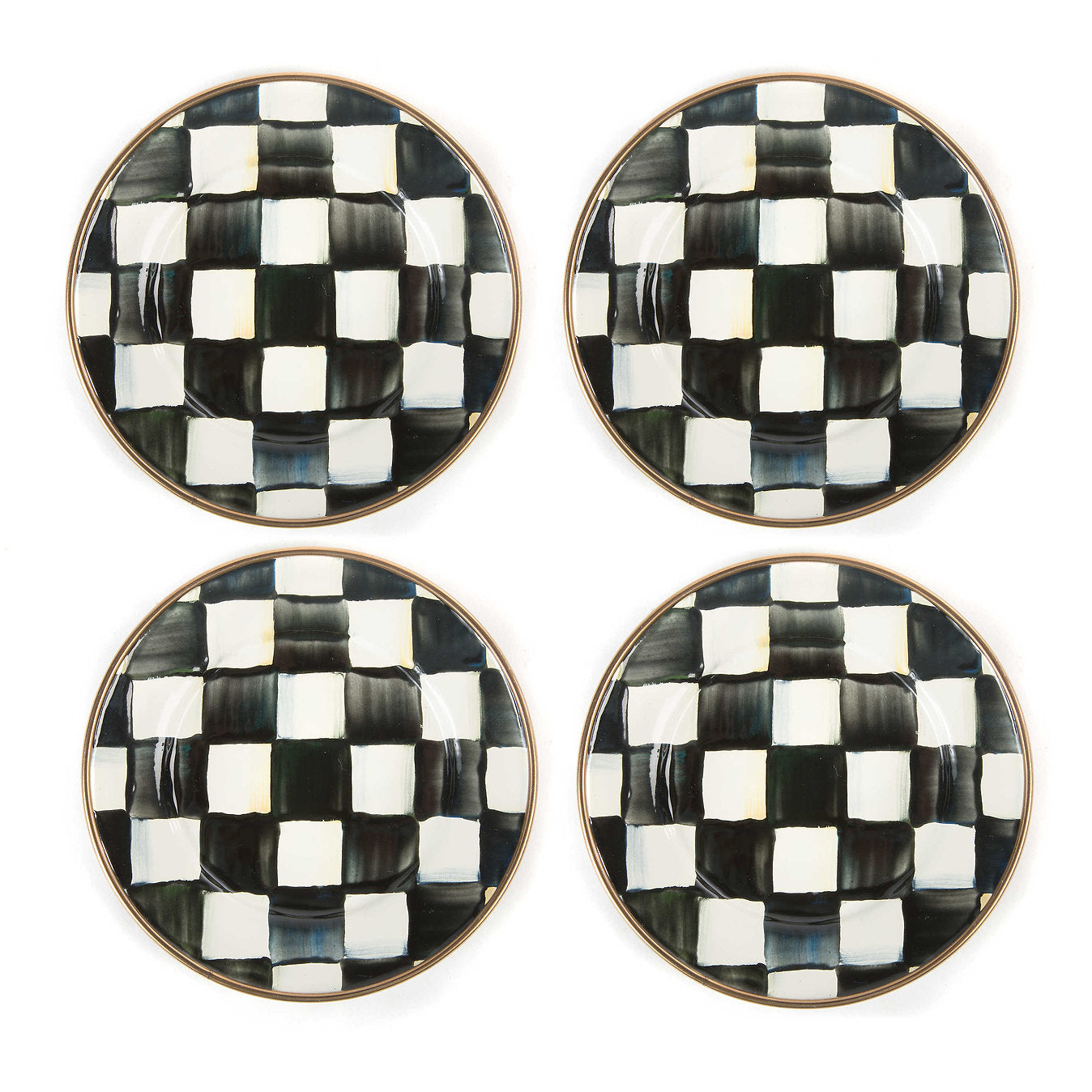 Mackenzie-Childs Courtly Check Enamel Appetiser plates (set of 4)