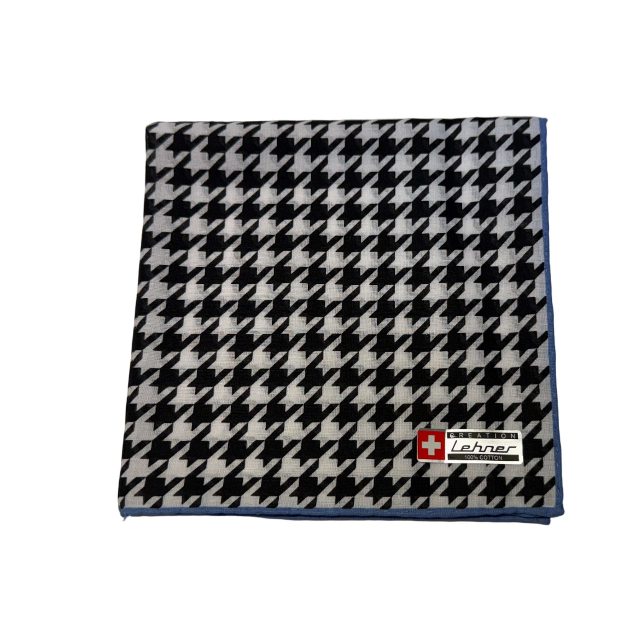 Lehner Ladies Swiss Cotton Handkerchiefs - Houndstooth Design