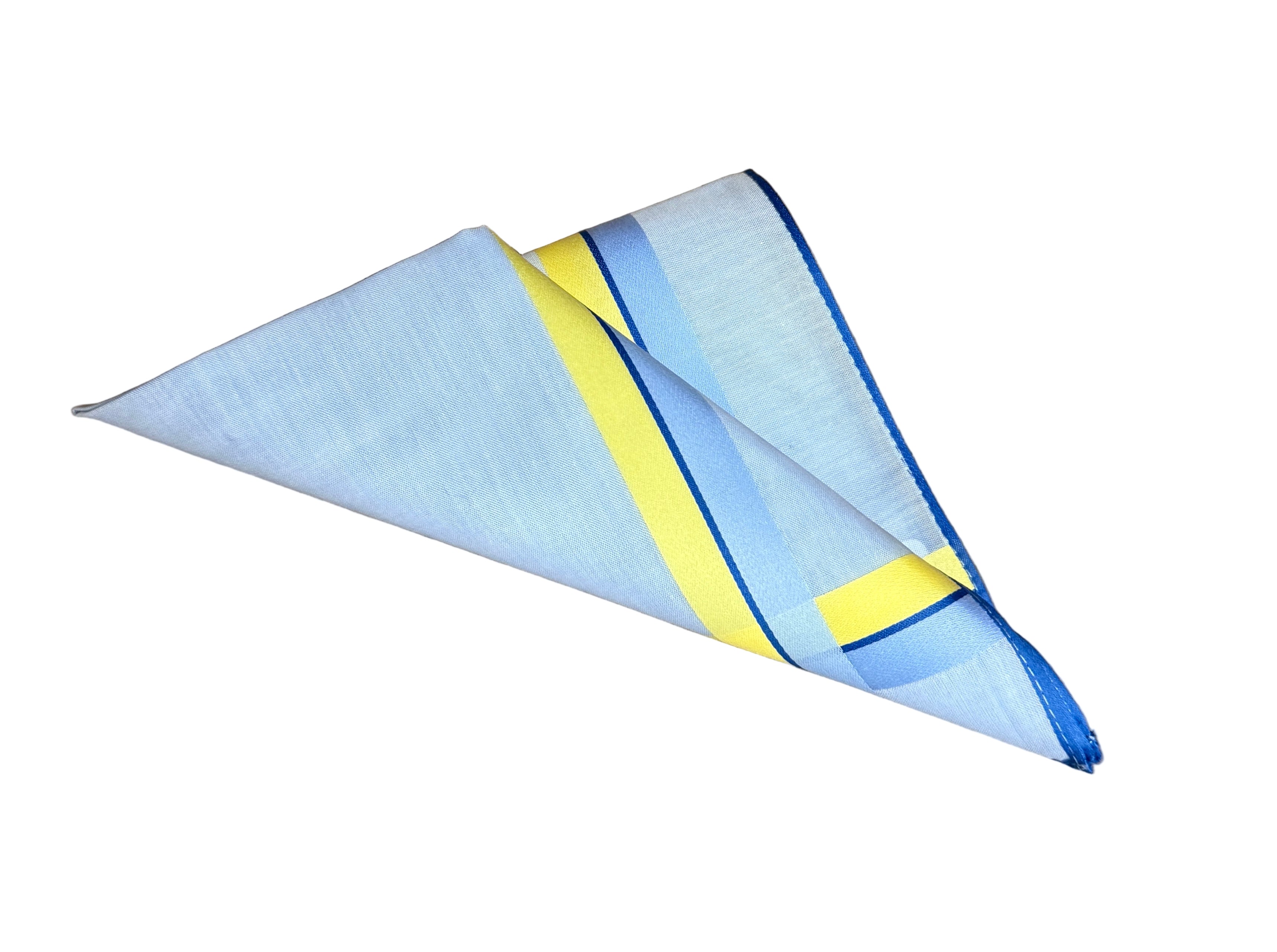 Lehner Ladies Swiss Cotton Handkerchiefs - Double Stripe Border