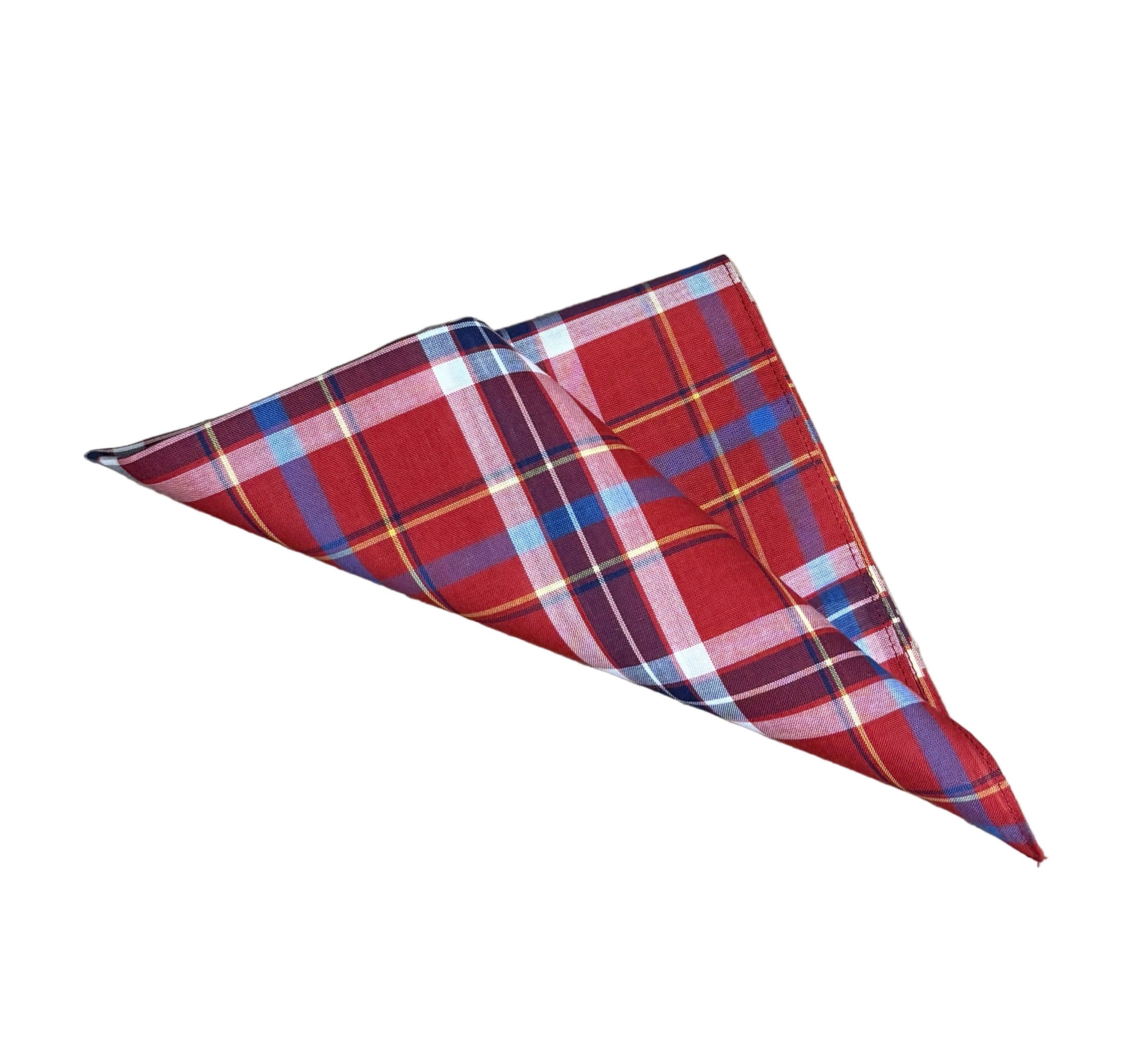 Lehner Ladies Swiss Cotton Handkerchiefs - Red Tartan