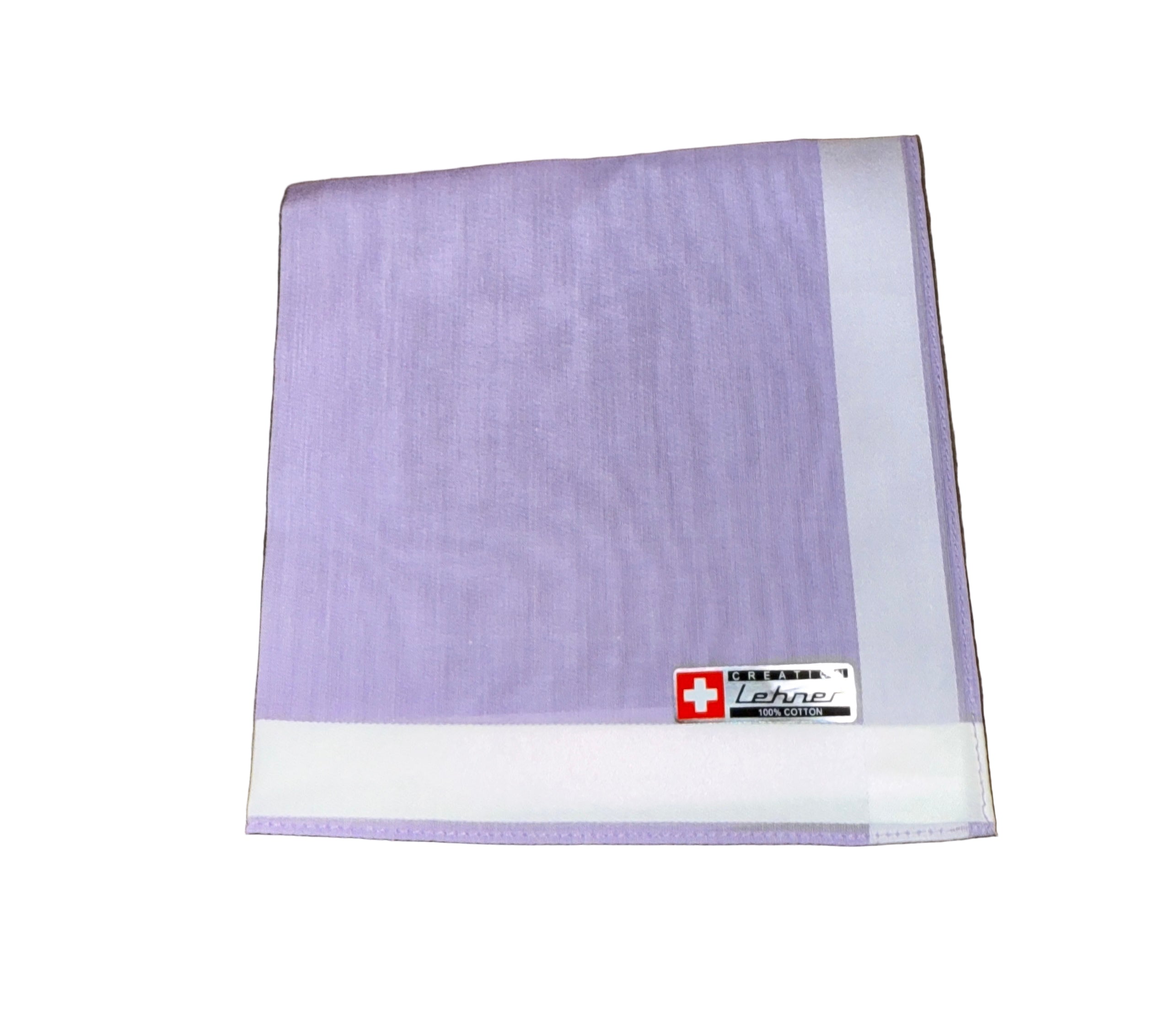 Lehner Ladies Swiss Cotton Handkerchief - White Border