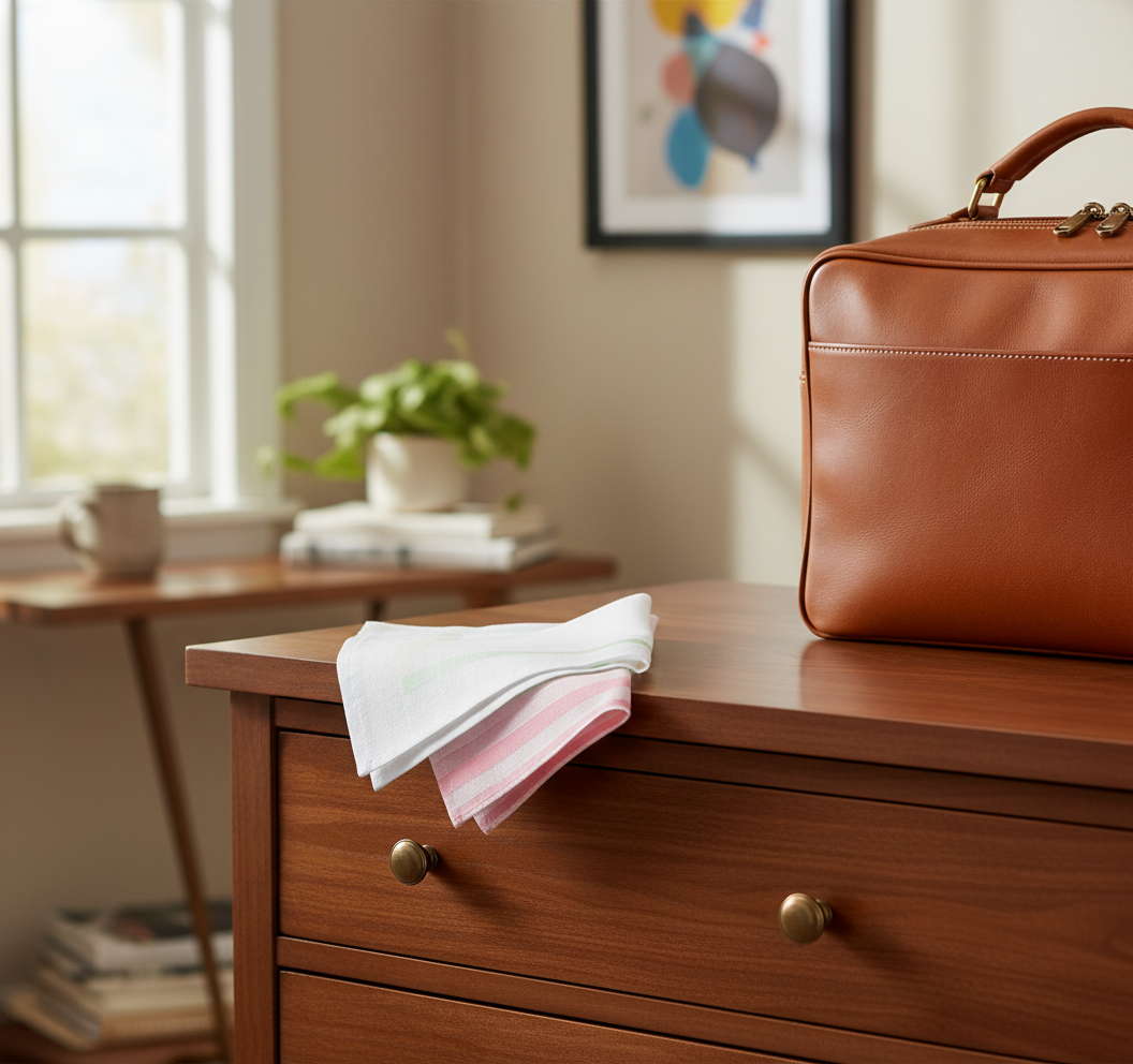 Lehner Ladies Swiss Cotton Handkerchiefs - Multi Stripe Border