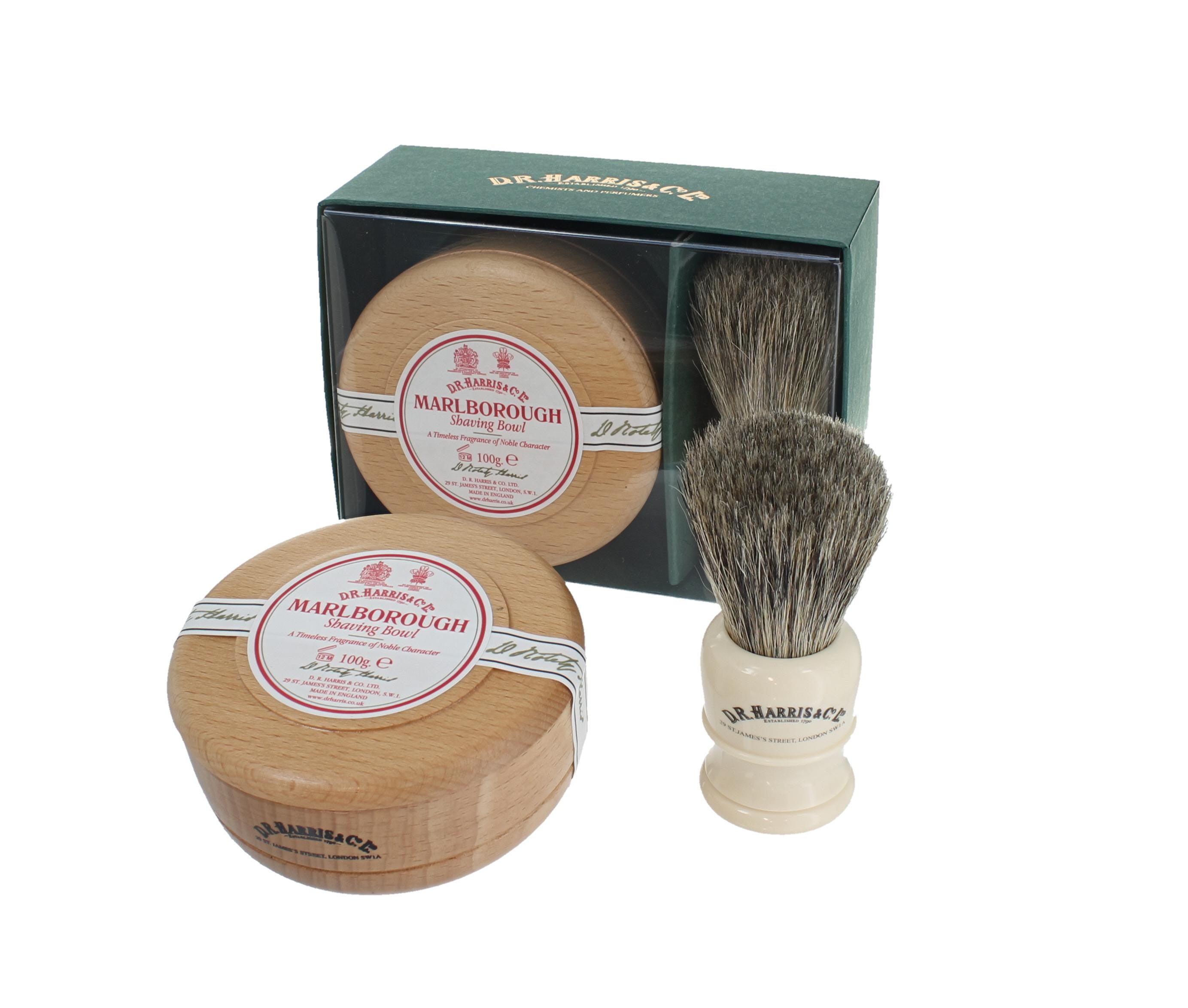 Marlborough Shaving Gift Set with Beech Wood Bowl
