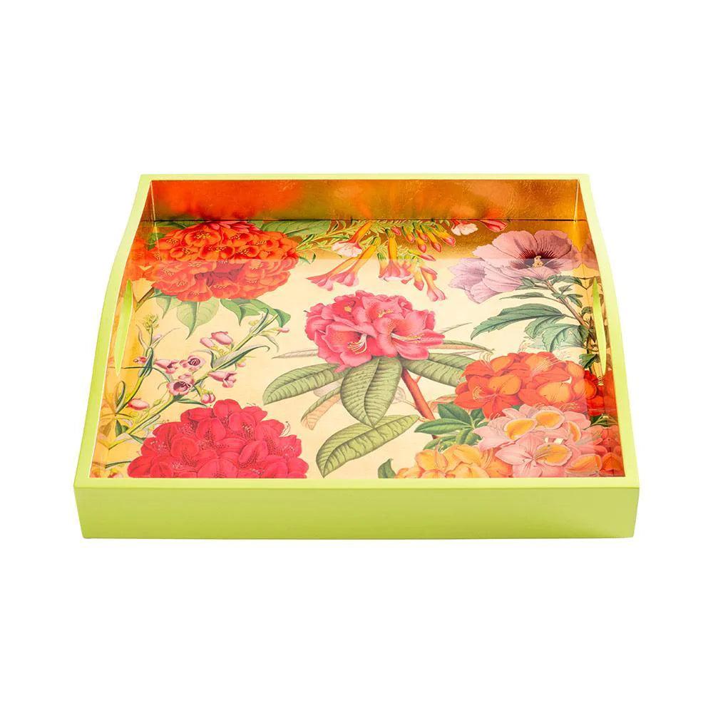 Jefferson's Garden Study Gold Lacquer Trays