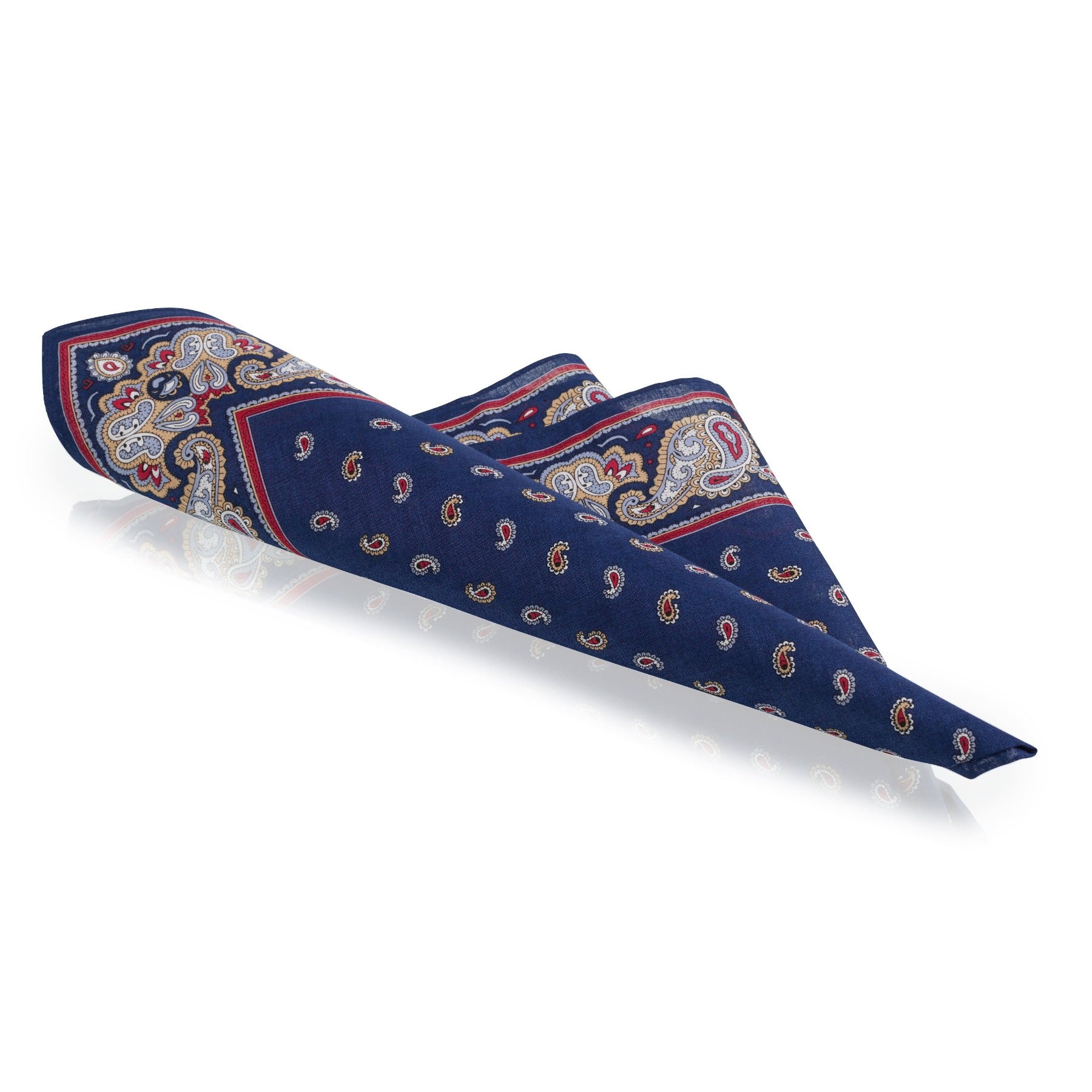 Pañuelos de algodón para hombre - Borde decorativo con estampado de cachemira